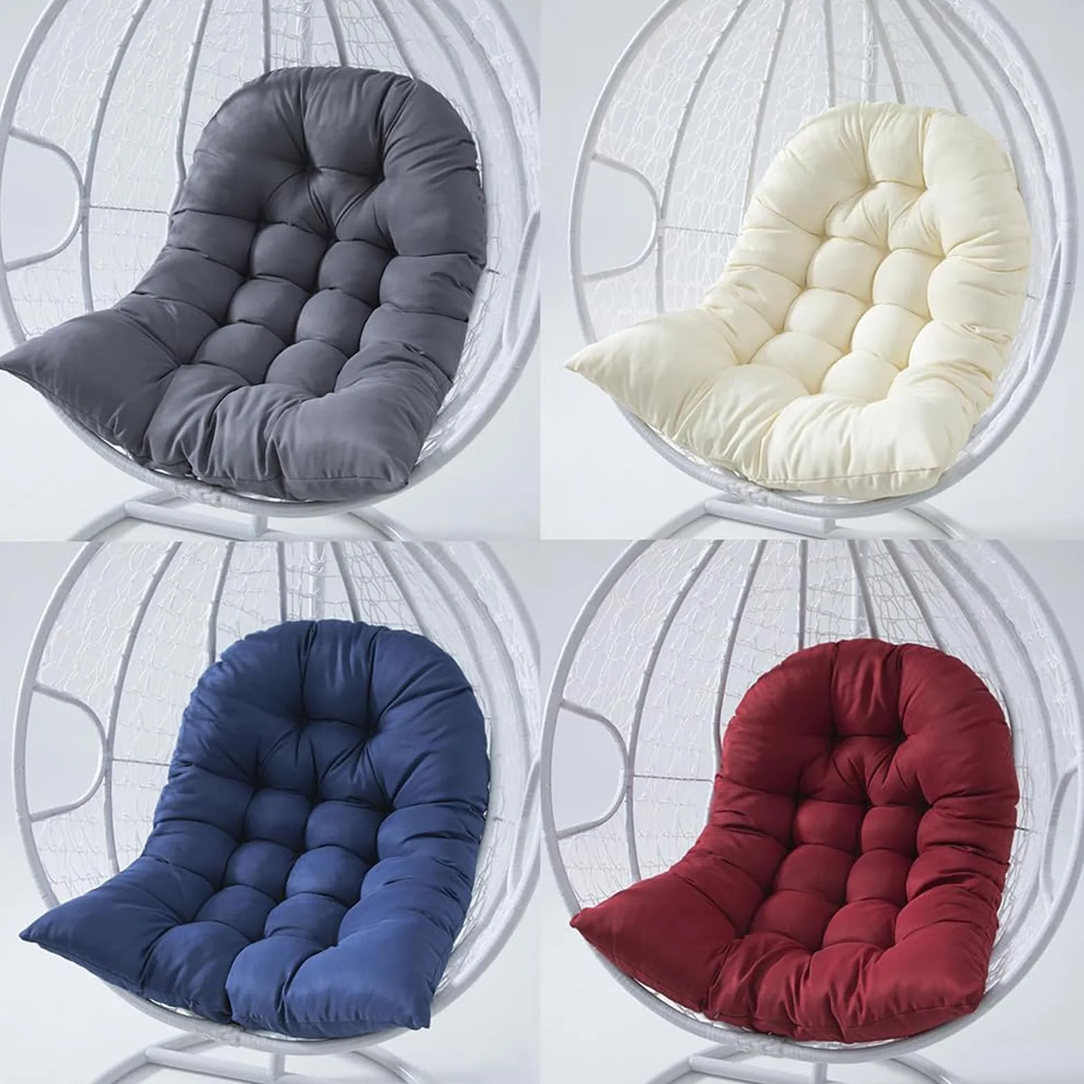 Coussin de Siège pour Fauteuil Suspendu Extérieur, Housse de Rechange Lavable pour Balancelle Rotin Synthétique, Beige
