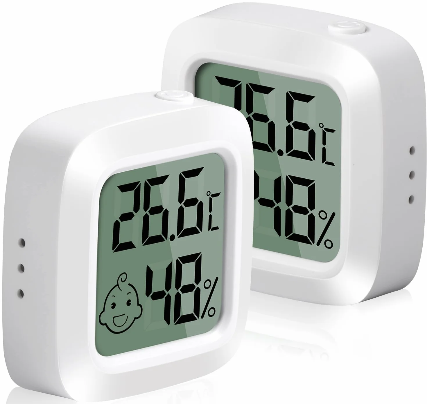Vinabo Thermomètre Hygromètre Numérique Intérieur Haute Précision avec Indicateur de Confort 2 Pièces