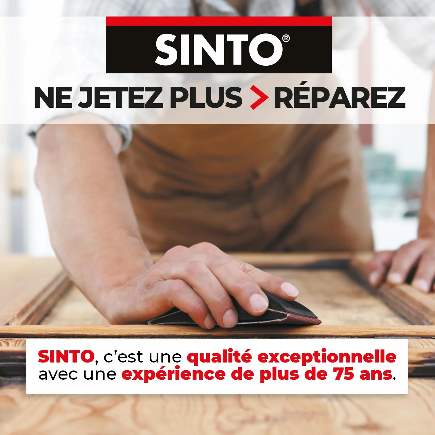 SINTO - Rebouche Petits Trous - Pâtes à Bois Sans Odeur - Prêt à l'Emploi - Sans Solvant - Sec en 4h - Intérieur et Extérieur - Ne se Rétracte pas - Pin - Technique Professionnelle - 80 g
