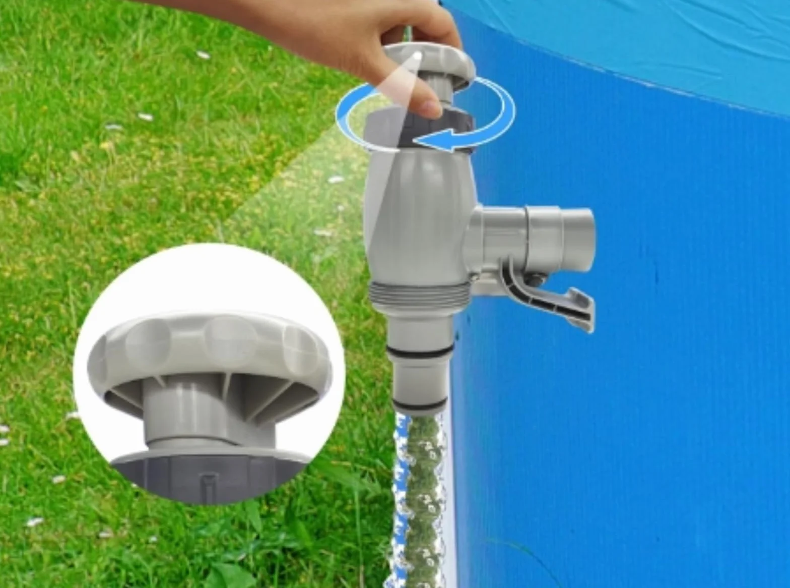 Adaptateur Tuyau Piscine Hors Sol Vanne d'Arrêt Support Tuyau 32/38mm