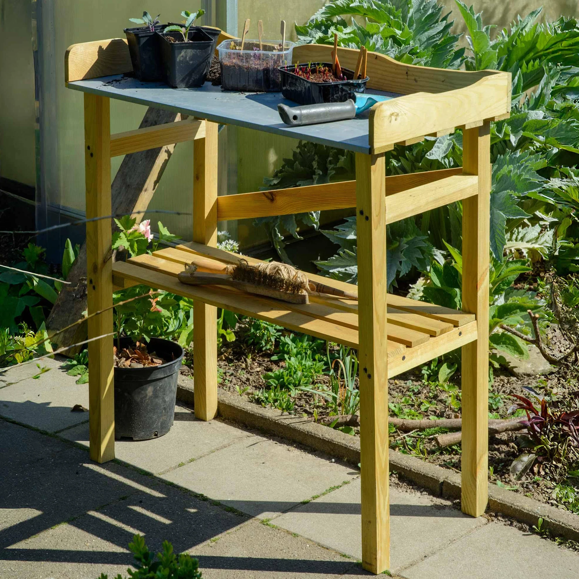 dobar 29052FSC Table de Plantation Robuste en Pin FSC 40 x 86 x 80 cm