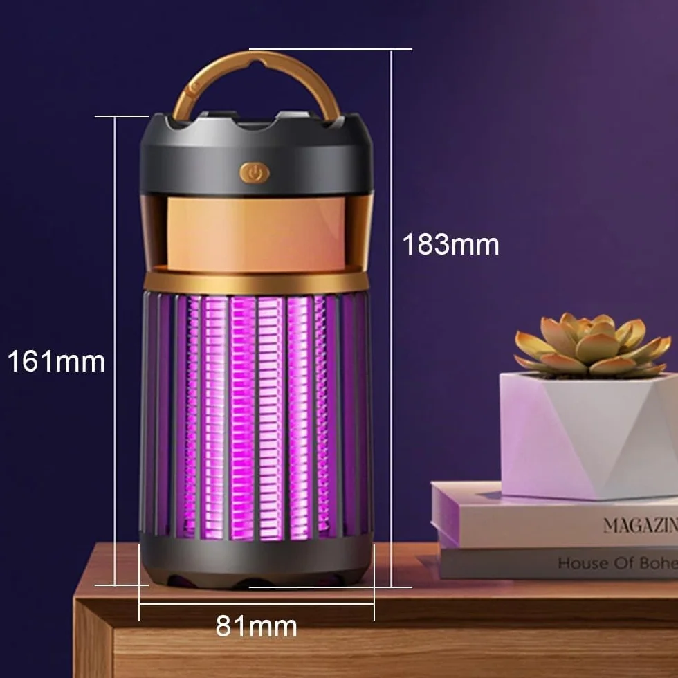 Lampe Anti Moustique Ultrason Tue Mouche Electrique 2000V Rechargeable USB Camping Interieur Anti Insectes Nero