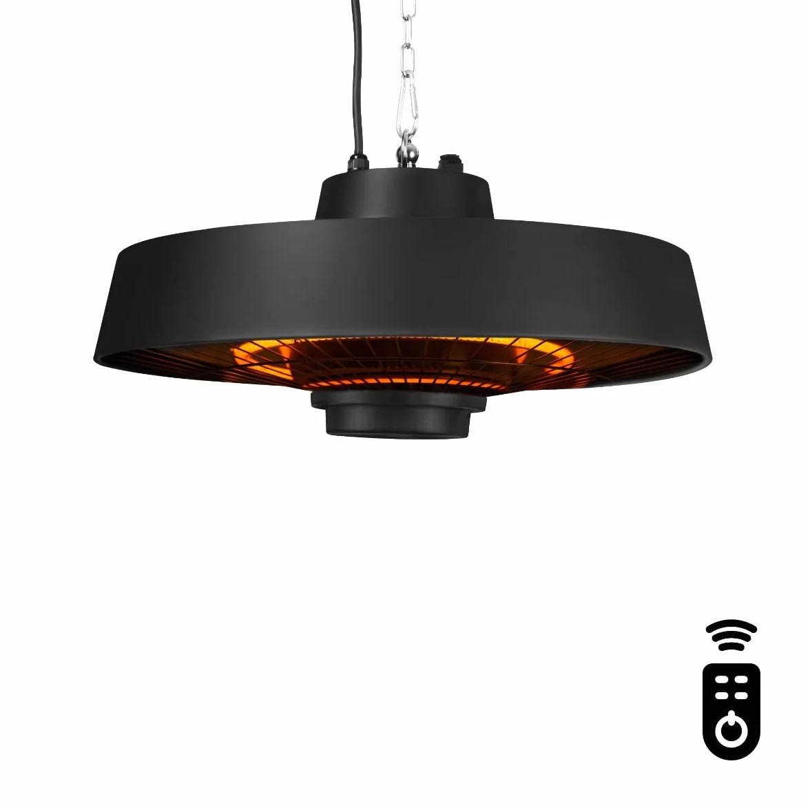 Vonroc Chauffage Terrasse Extérieur Vulcano 2000W - Chauffage Électrique Suspendu avec Télécommande