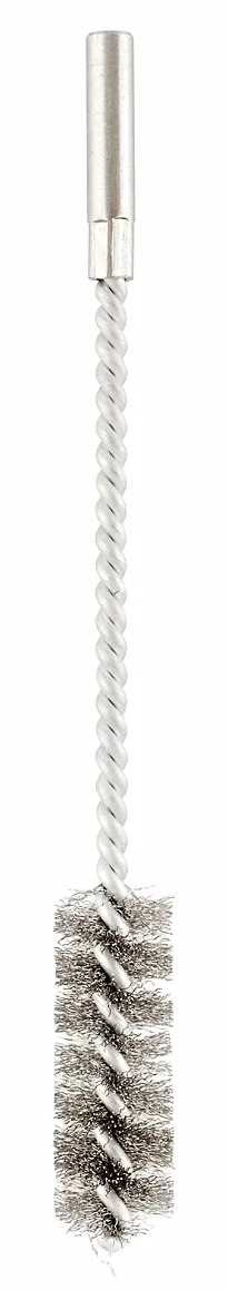 kwb brosse métallique ronde/cylindrique fine, ondulée, en fil d'acier, Ø 32 mm pour le métal et la pierre, brosse métallique pour perceuse, brosse à tuyaux pour chaudière/chauffage