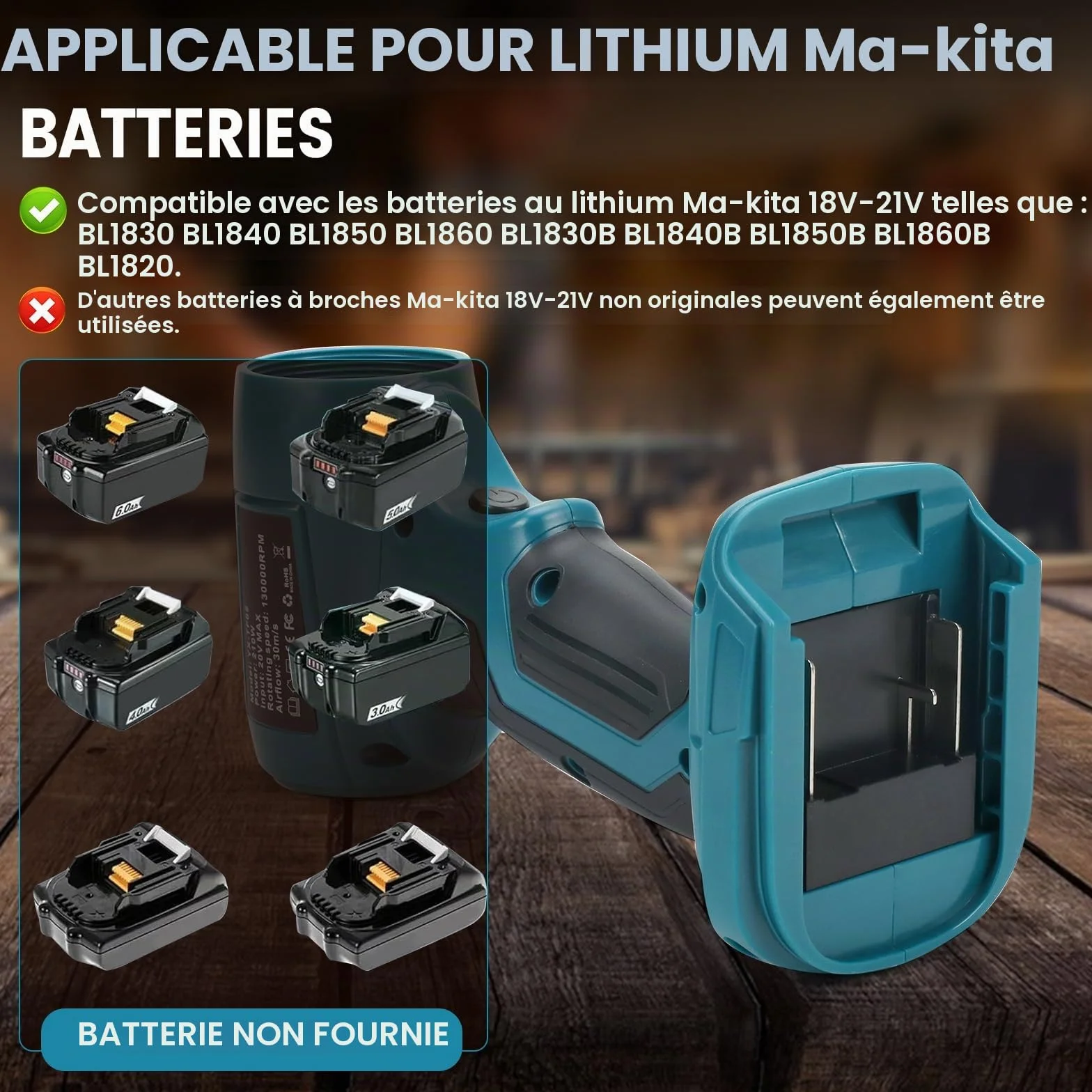 Makita 18V Souffleur à Feuilles sans Fil sans Balais 130000 TR/Min Vitesse Réglable 5 Buses