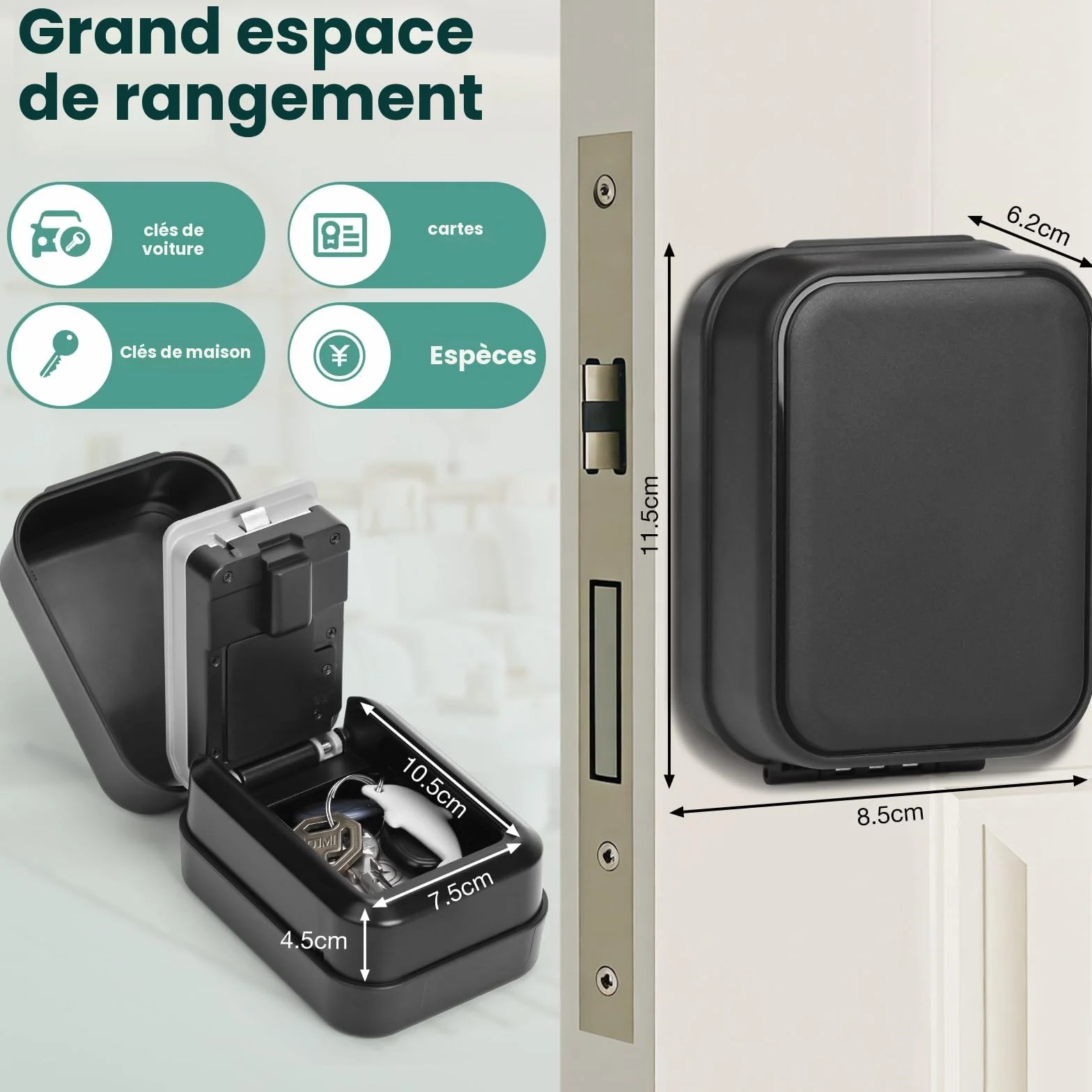 Boîte À Clés Intelligente Grand Format Avec Verrou TTLock Bluetooth Code Secret Murale