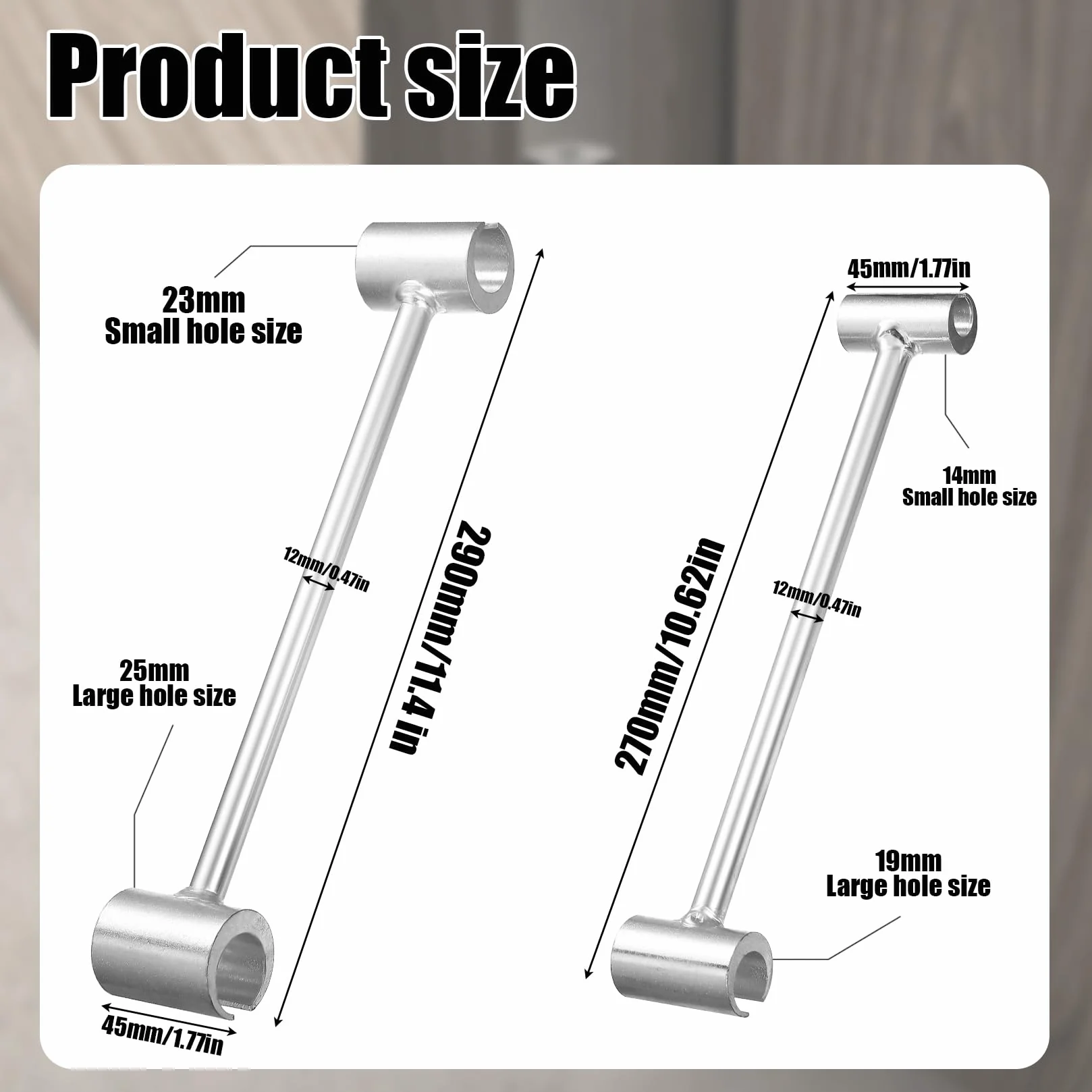 2 Pcs Cle de Reglage Gond Porte, Outil de Réglage de Charnière de Portes, Outils de Réparation de Charnière de Porte, Outil de Réglage de Charnières de Portes(14-19 mm, 23-25 ​​mm)