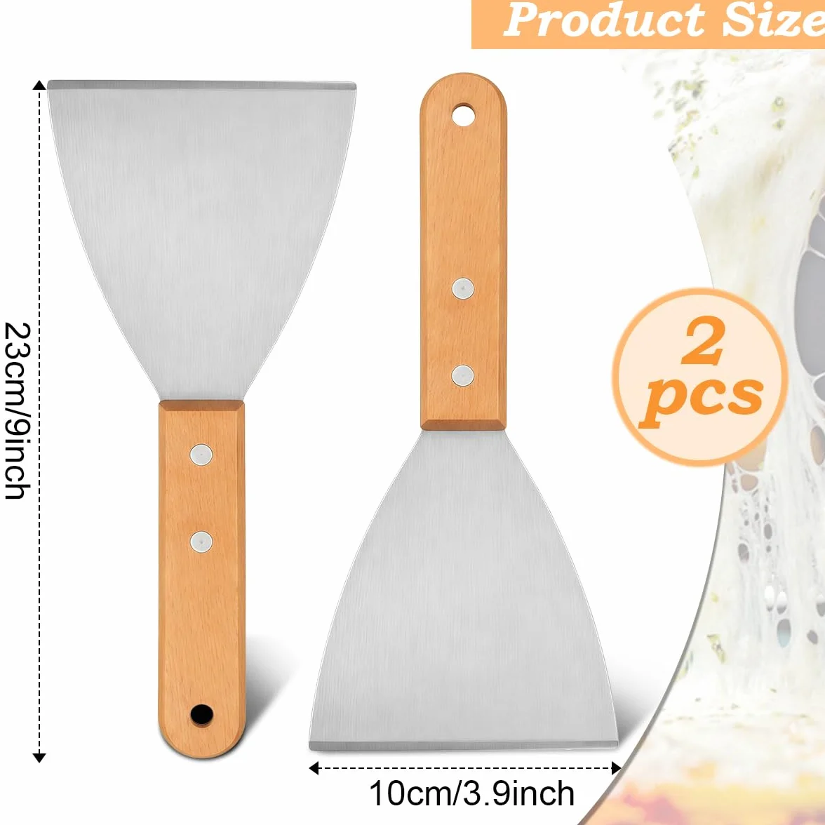 Spatules Plancha INOX 2 Pièces – Grattoir et Spatule Barbecue pour Planchas et Grill