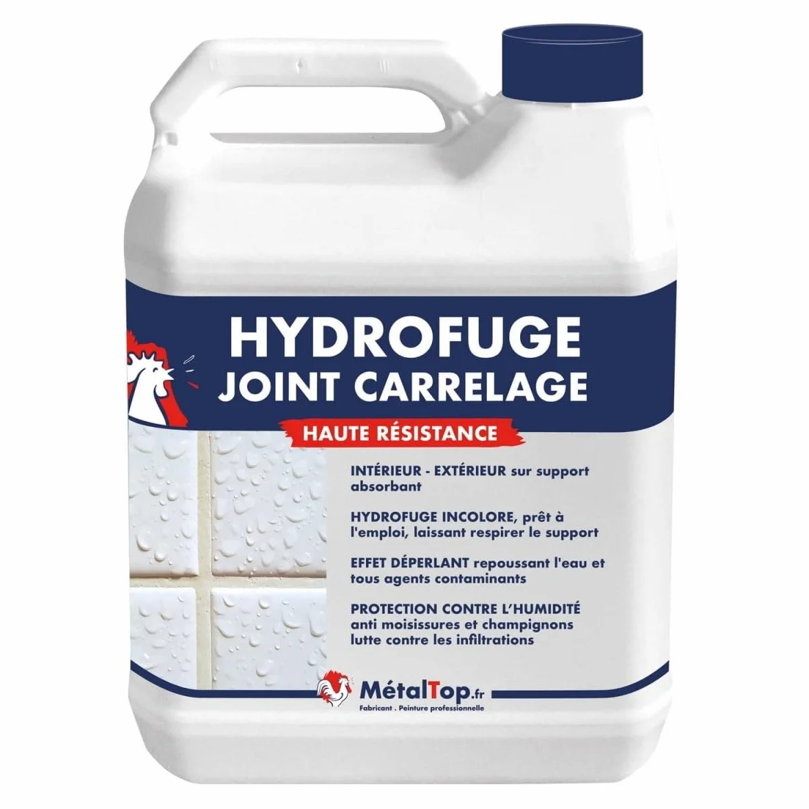 Métaltop - Hydrofuge Joint Carrelage - 1 L - Protection invisible contre l'eau, l'humidité et les taches pour joint absorbant