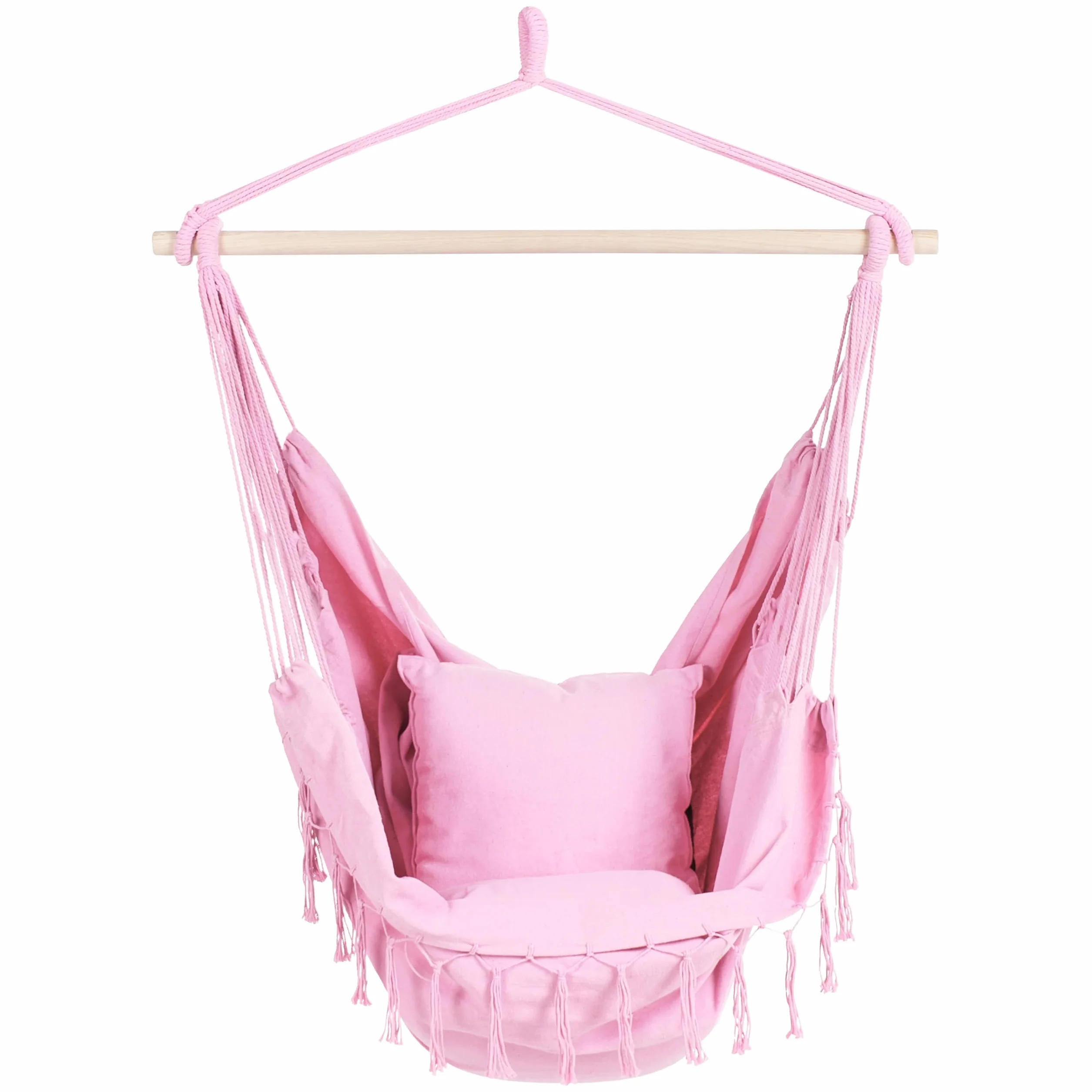 Bonea Chaise Balançoire Hamac Suspendue Rose Coton
