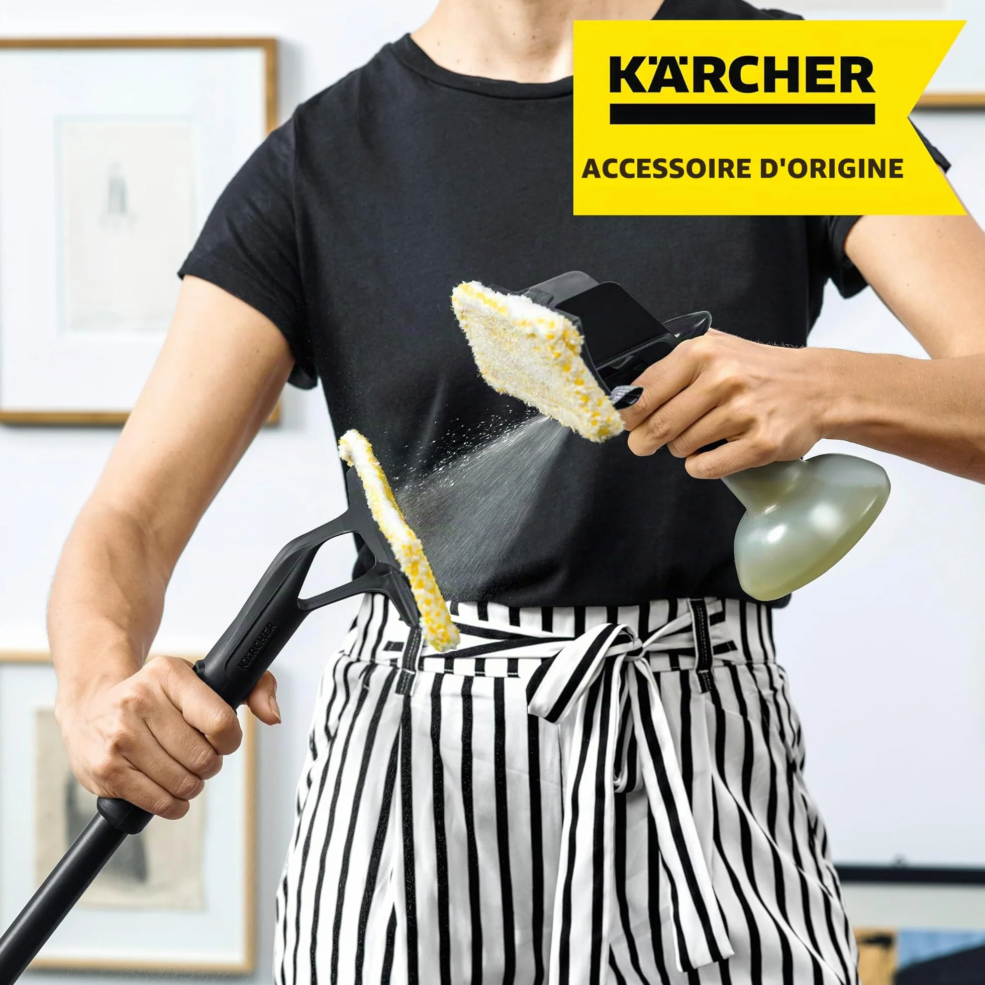 Kärcher Kit d'extension (pour tous les Kärcher WV et KV 4, extensible de 0,6 à 1,5 mètres, lot de 2 barres télescopiques, pour atteindre facilement les surfaces de fenêtre surélevées)., Taille unique