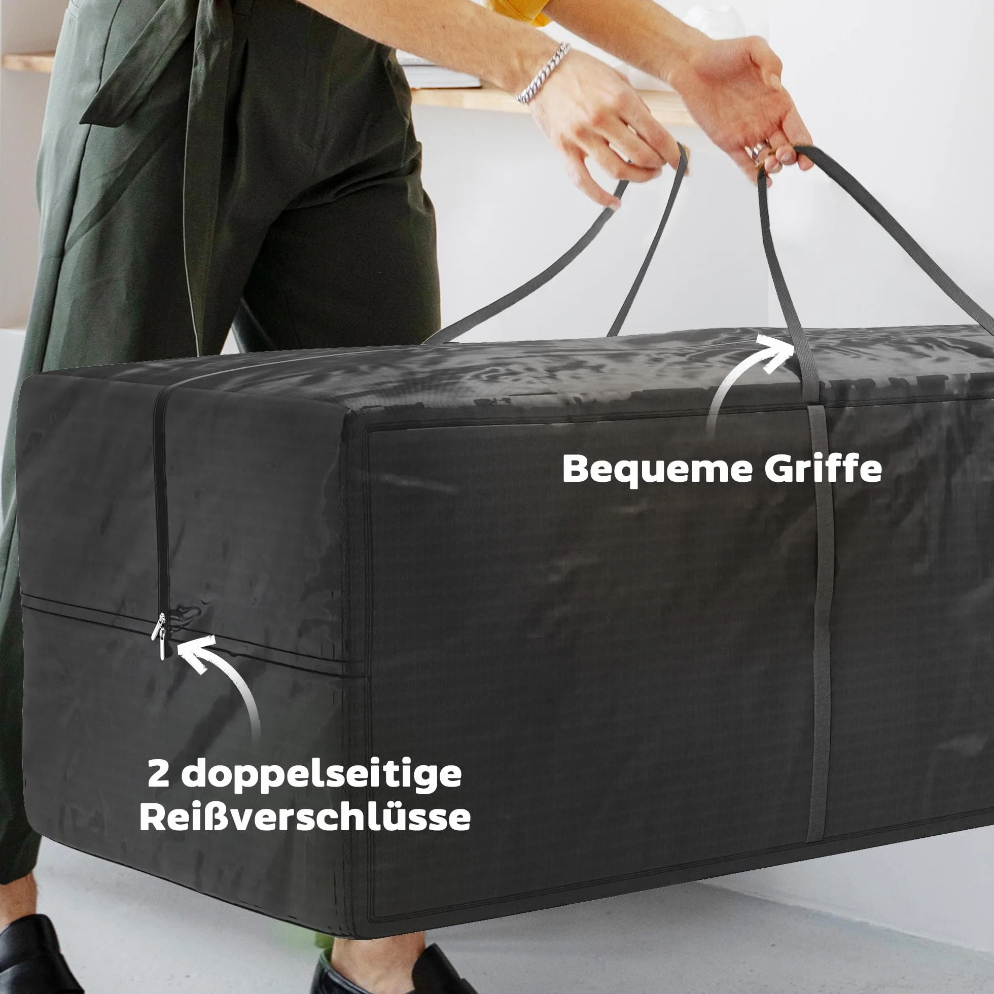 Outsunny Sac de rangement 600D Oxford 840L 100kg UV30+ étanche 175x80x60 cm Noir
