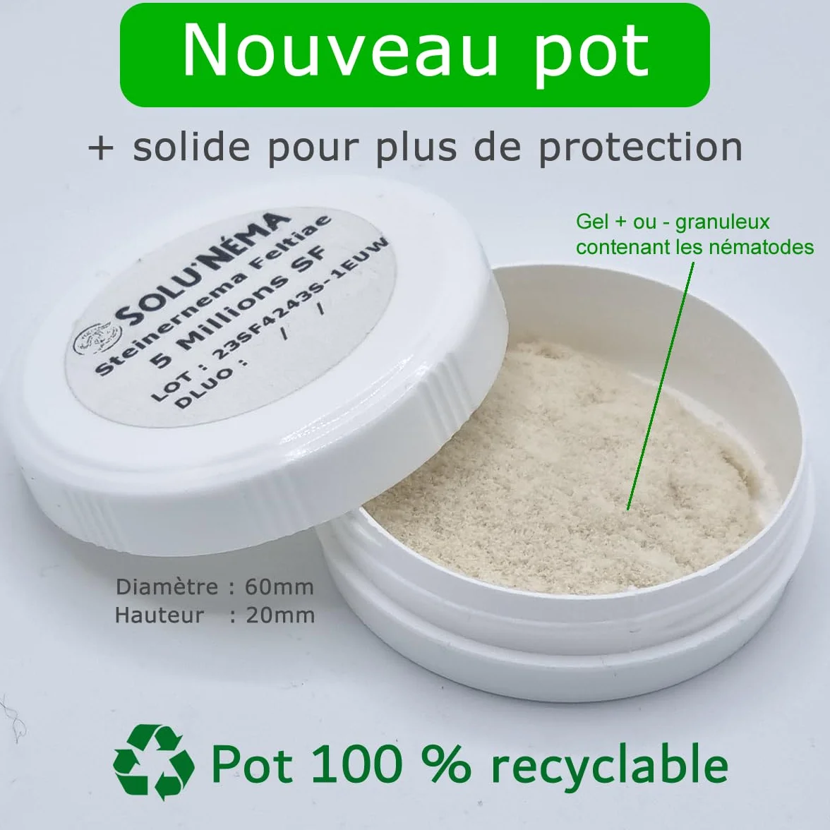 SOLUNEMA Nématodes SF contre mouches du terreau 5 millions - Traitement biologique plantes d’intérieur jusqu’à 25 pots