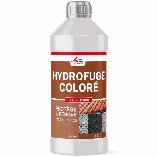 Hydrofuge Toiture Coloré - Imperméabilisant Tuile - COLORHYDRO - 250 ml - Testeur Brun Cuivré - RAL 8004 - ARCANE INDUSTRIES