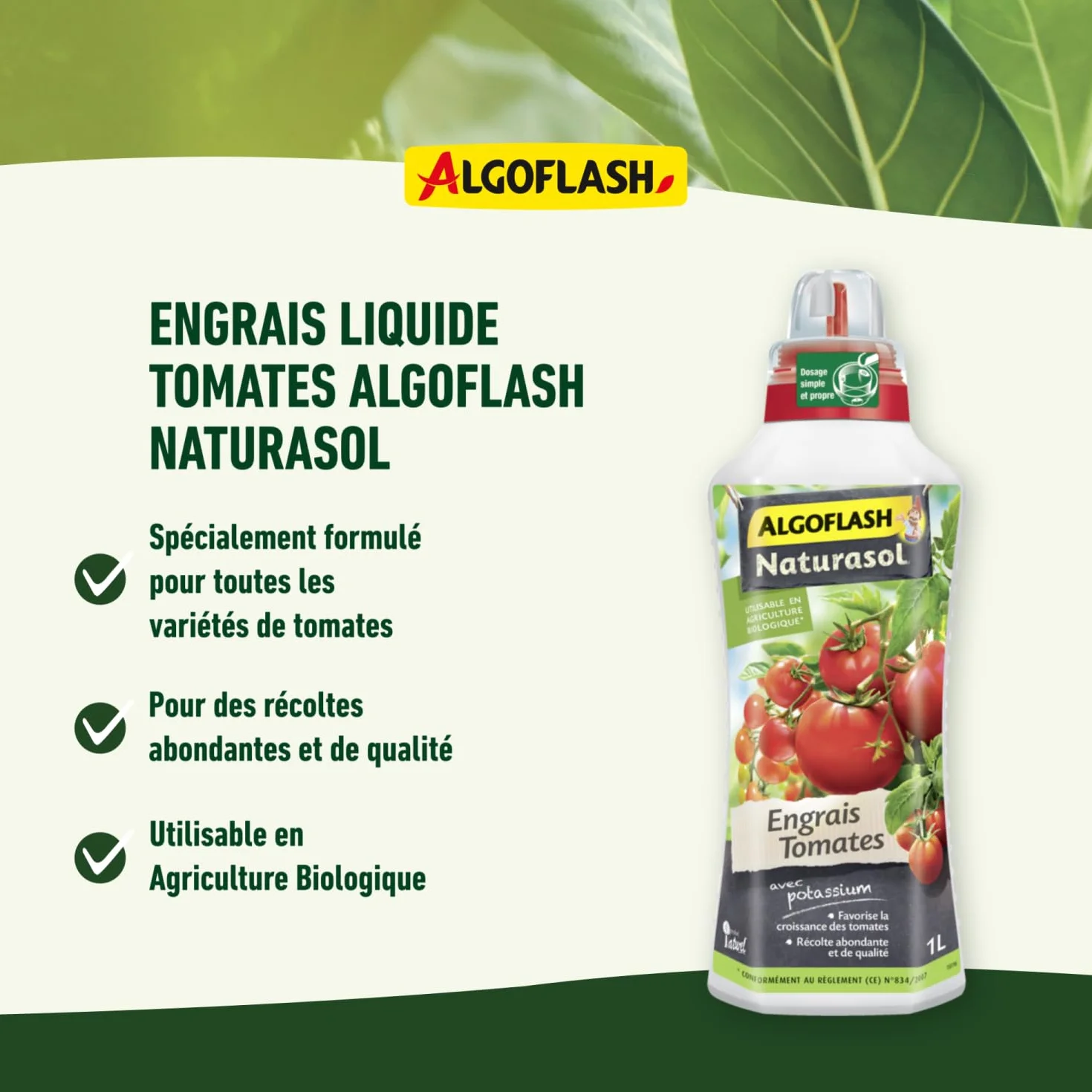 Algoflash NATURASOL Engrais Liquide Tomates 1 L