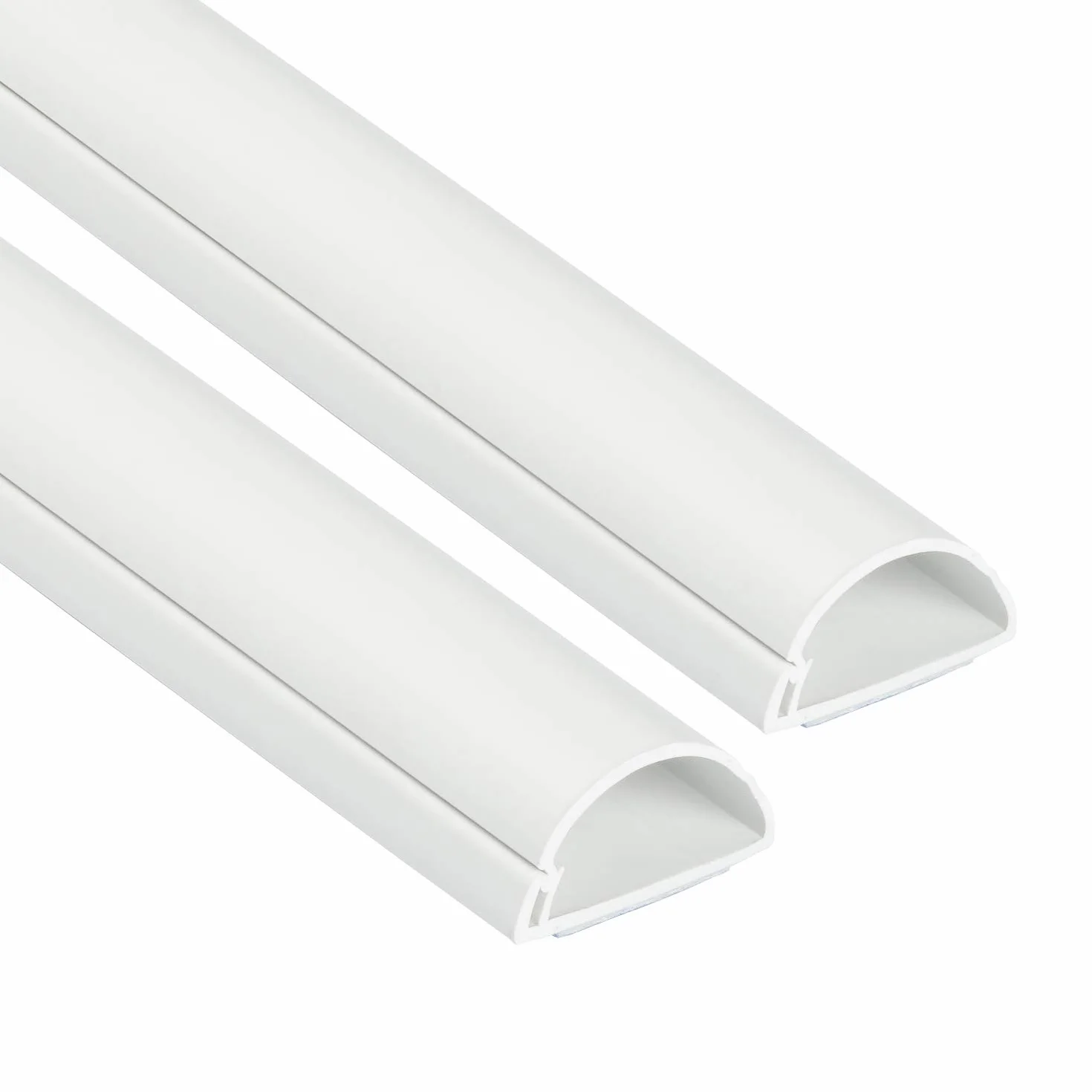D-Line Goulotte Passe-Câbles 30x15mm, Pack 2 m – Profil Demi-Rond, Cache-Fils Auto-Adhésif, Gestion des Câbles Peignable – 2X Longueurs 1 m (30 mm l x 15 mm h) – Blanc