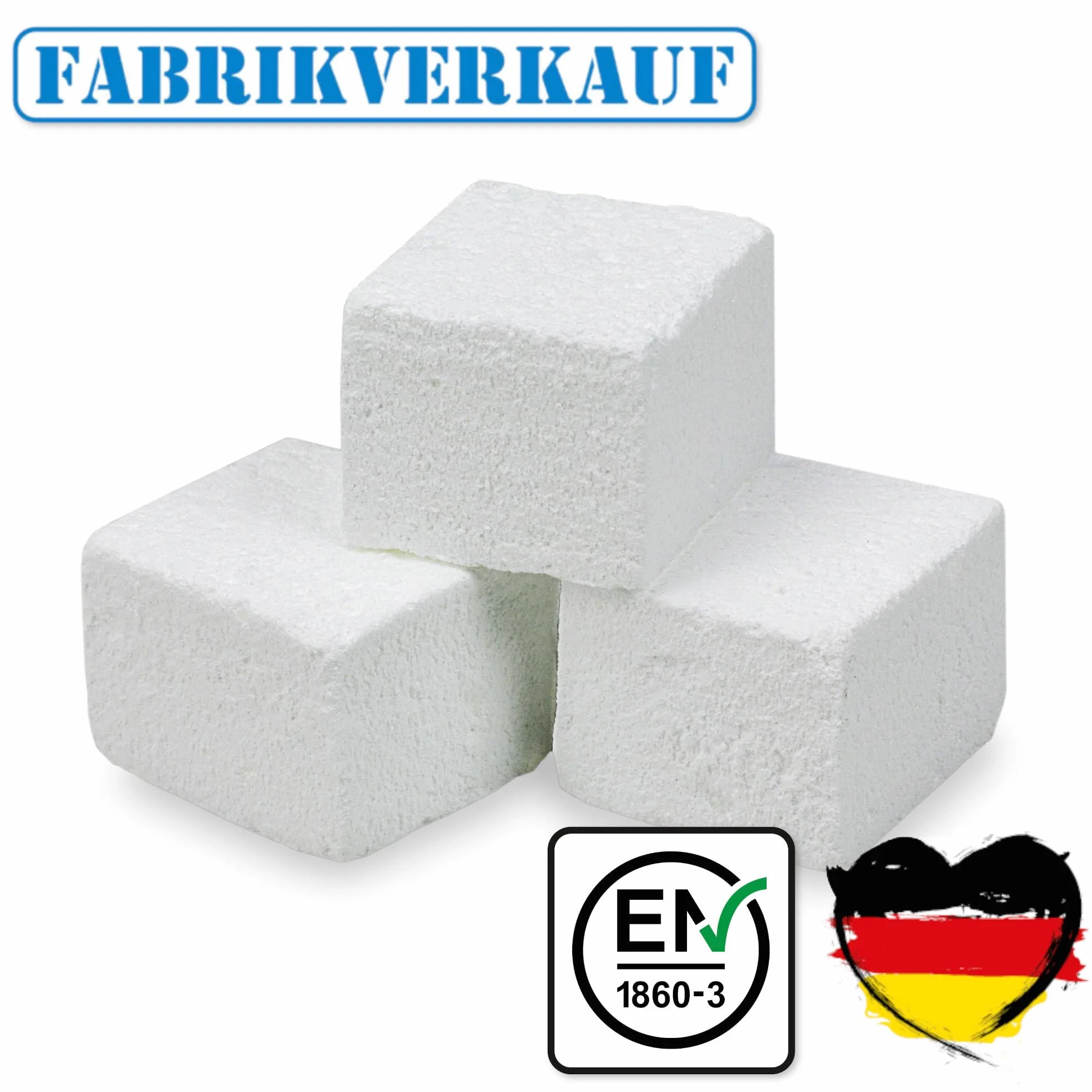 Briquet pour barbecue allume-feu blanc 24 pièces paraffine Fabriqué en Allemagne
