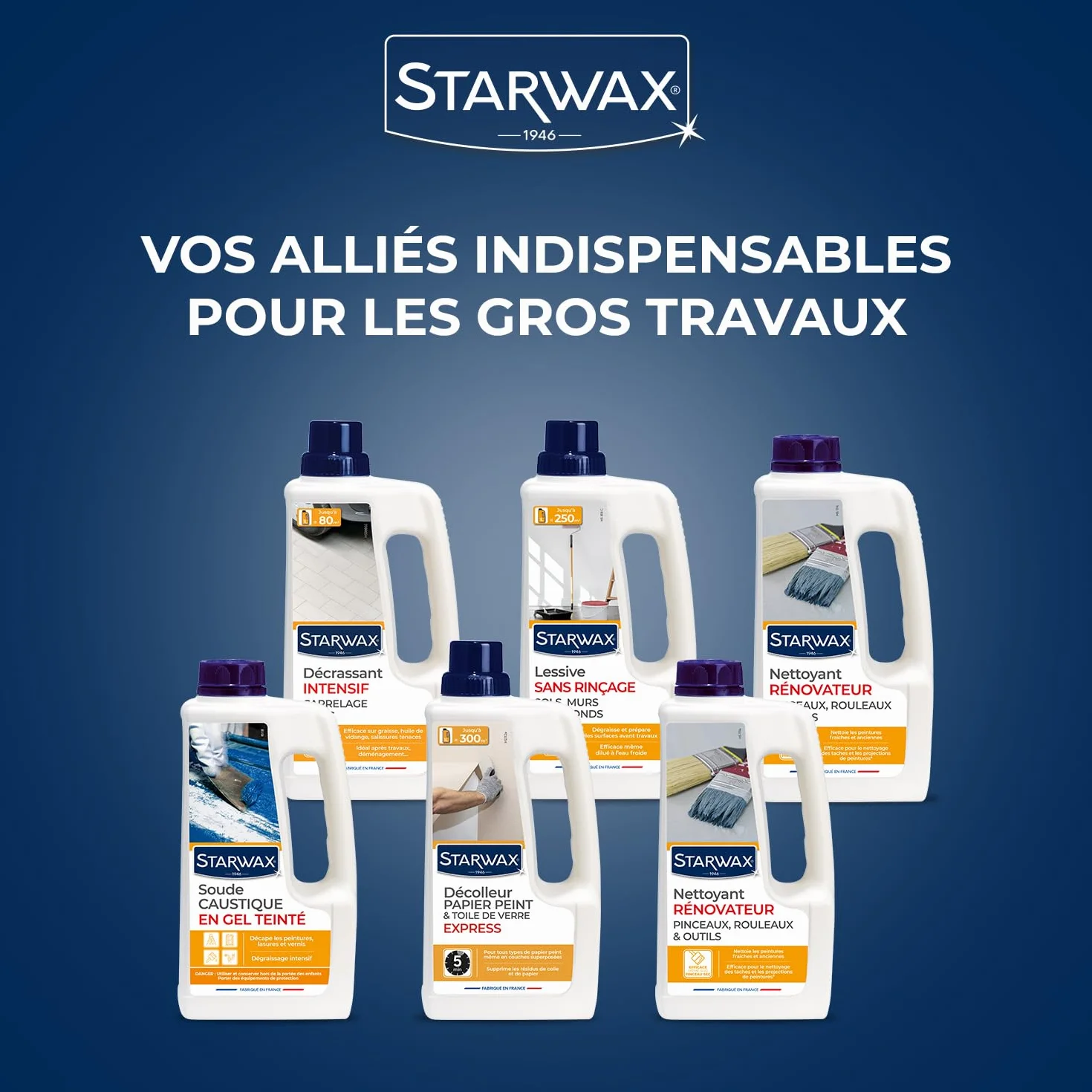 STARWAX Décolleur Express papier peint 1L, décolle tous types de papier peint et supprime les résidus de colle, efficace dès 5 minutes, fonctionne sur papier peint sec ou ancien