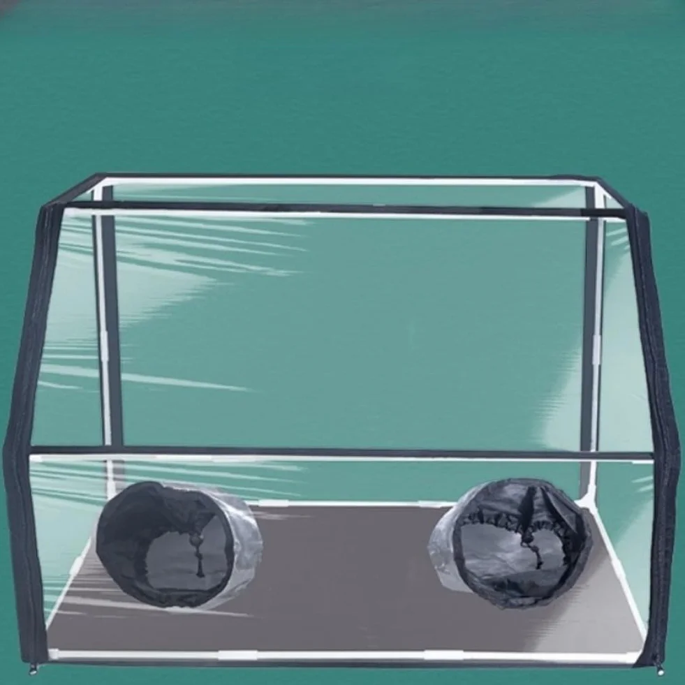 Tente de culture champignon avec observation transparente 60x40x40 cm boîte à air fixe ports de manchon réglables