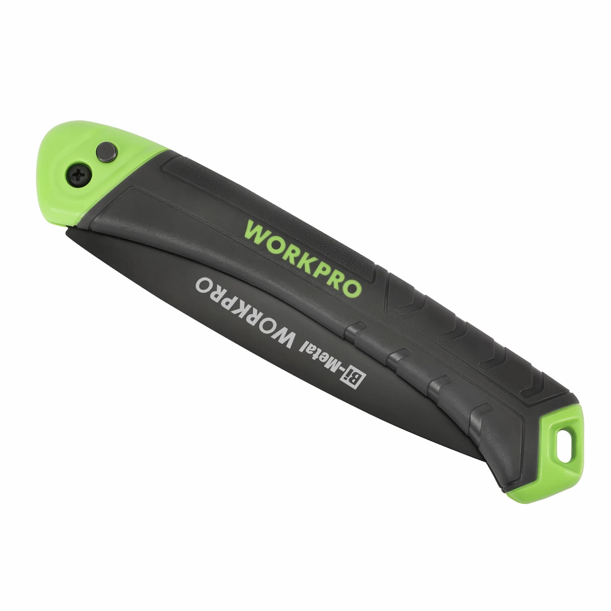 WORKPRO Scie Elaguer à Main Bimétal, Scie Pliante avec Dent à Triple de Coupe et Verrouillage de Sécurité pour Elagage, Emondage, Jardinage, Camping