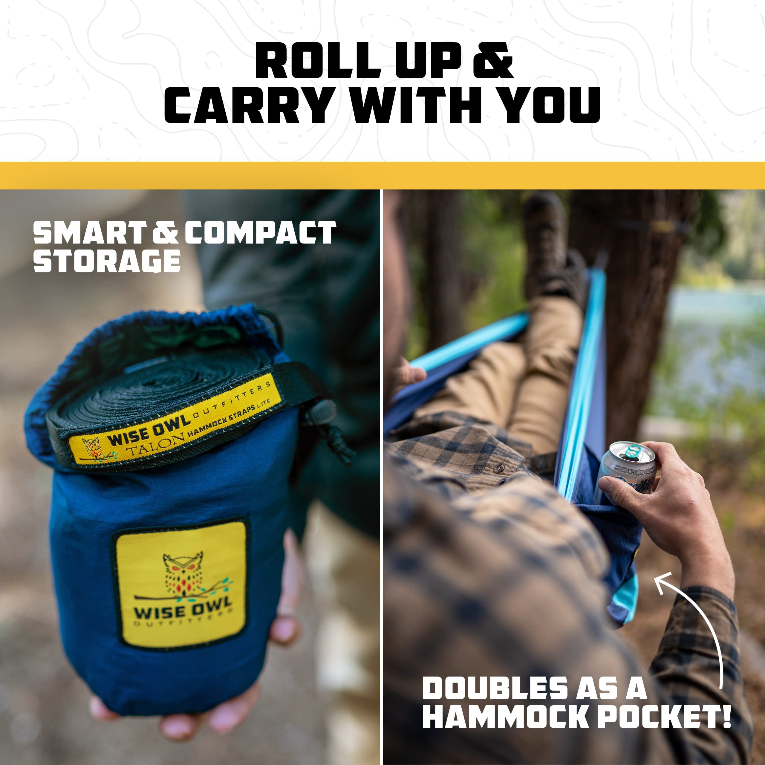 Durable Outdoor Hammock with Tree Straps (Single or Double)