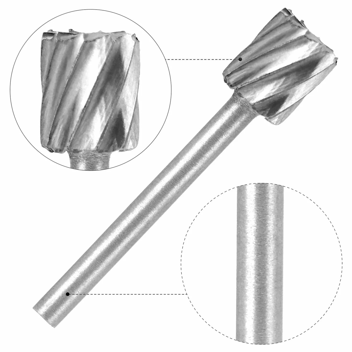 QWORK® Jeu de 20 Fraises Rotatives en Carbure HSS, Tige 1/8'' (3mm), Compatible avec Dremel, Outil Rotatif pour Bois, Métaux, Sculpture, Gravure, Polissage