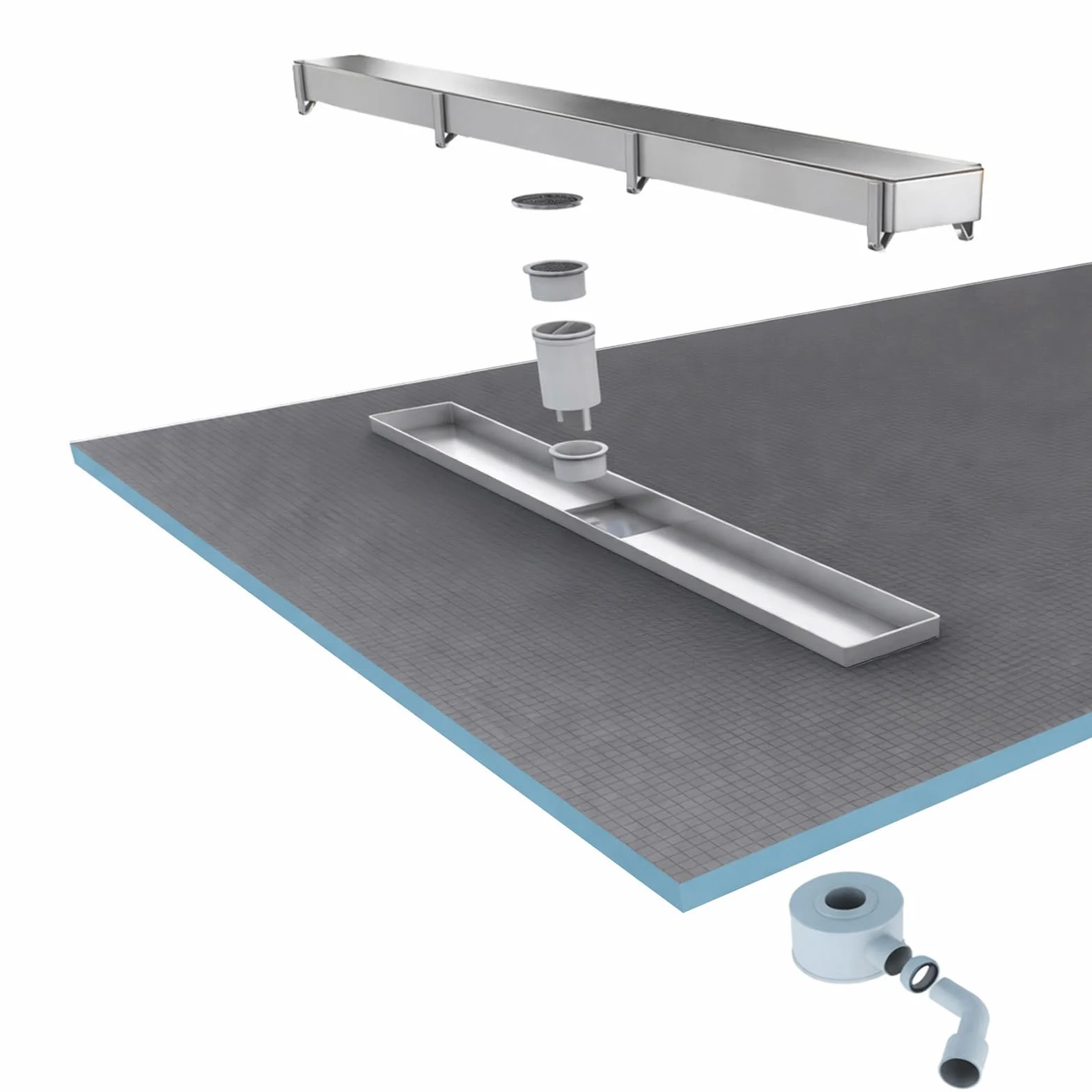 RECEVEUR DE DOUCHE A CARRELER 90x140CM RECOUPABLE AVEC BONDE CANIVEAU
