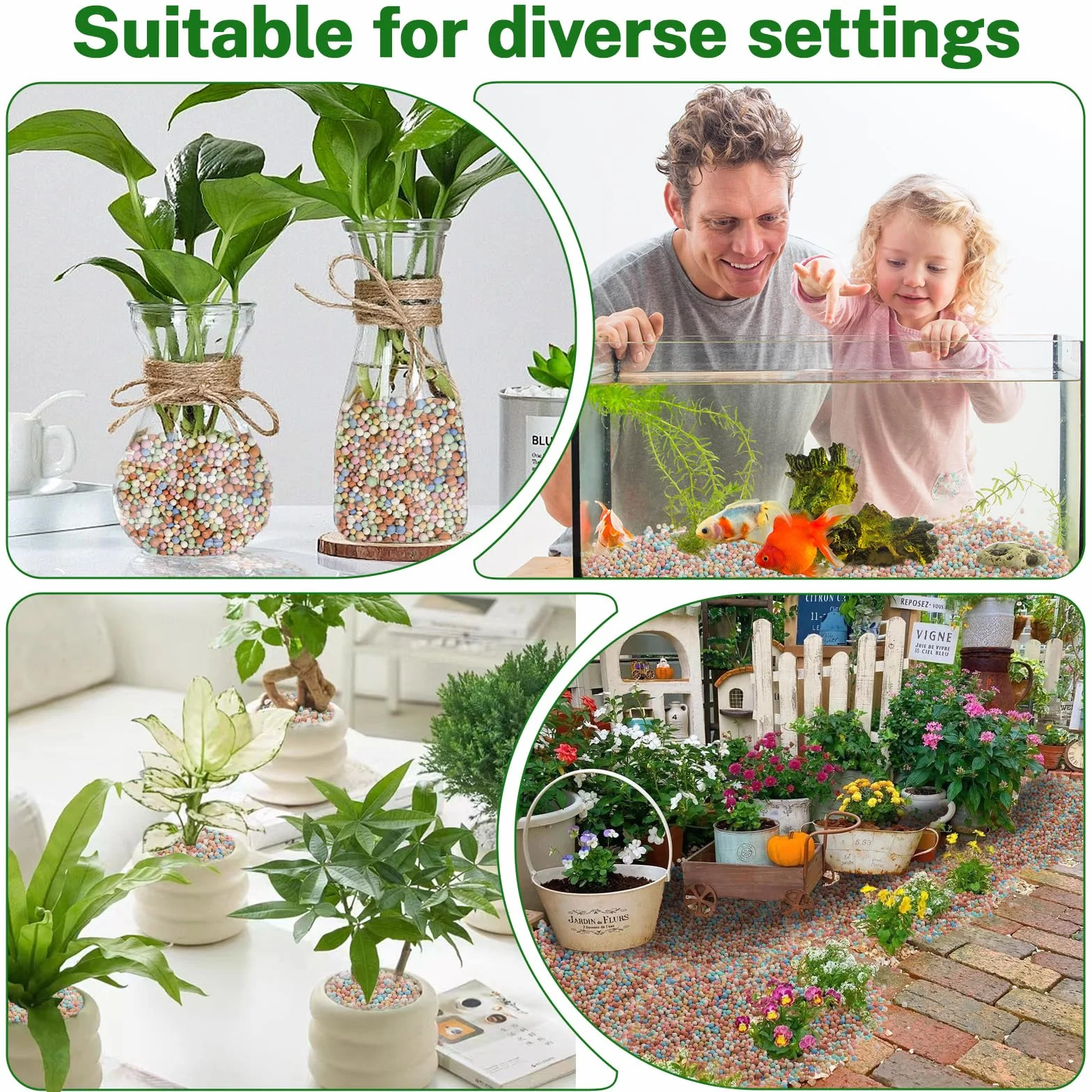 Billes d'argile décoratifs pour plantes intérieur et jardin 900 g (8-10 mm)