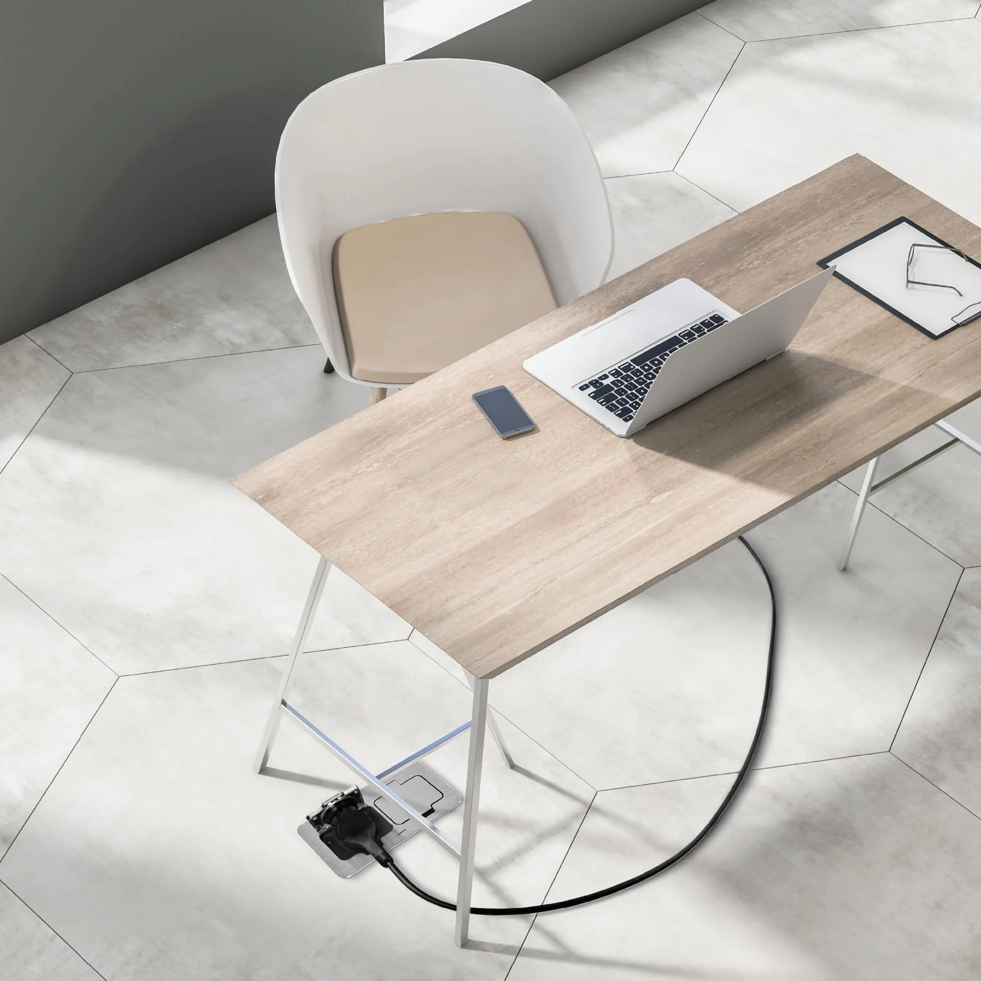 Double Prise Exterieure Etanche IP55 Type E Argent