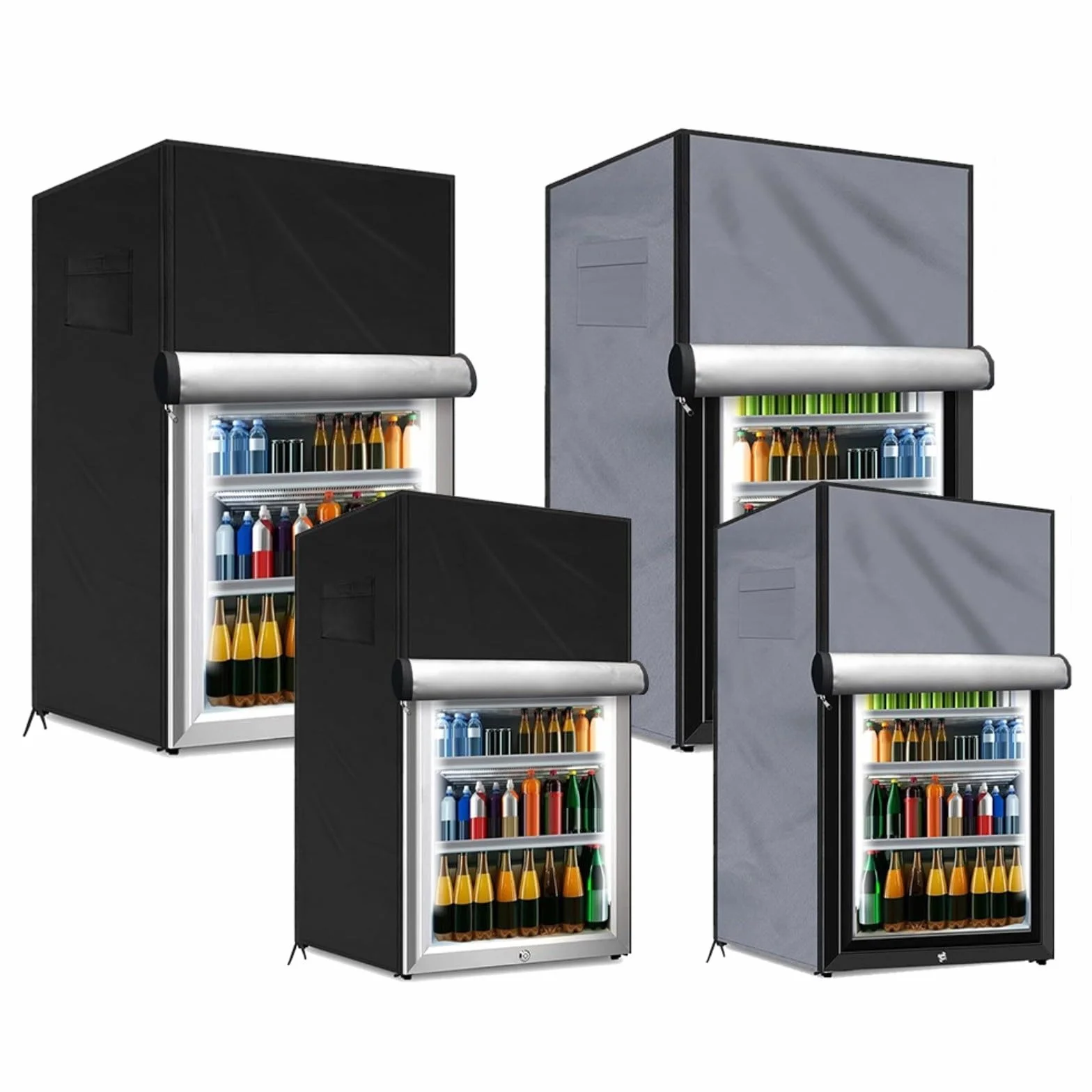 Housse de protection réfrigérateur extérieur 210D imperméable noir S 56 x 58 x 86 cm