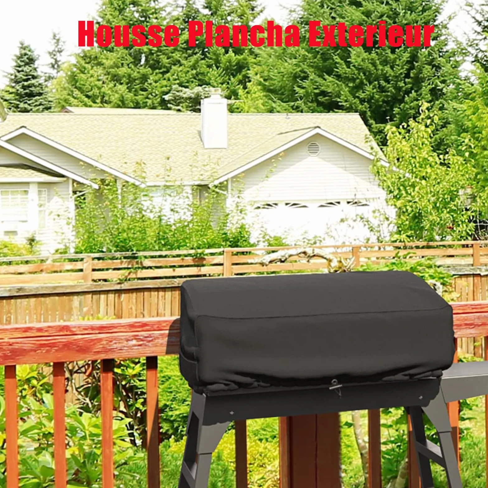 Housse Plancha Imperméable 600D Anti-Vent Anti UV 66x50x25cm Noir
