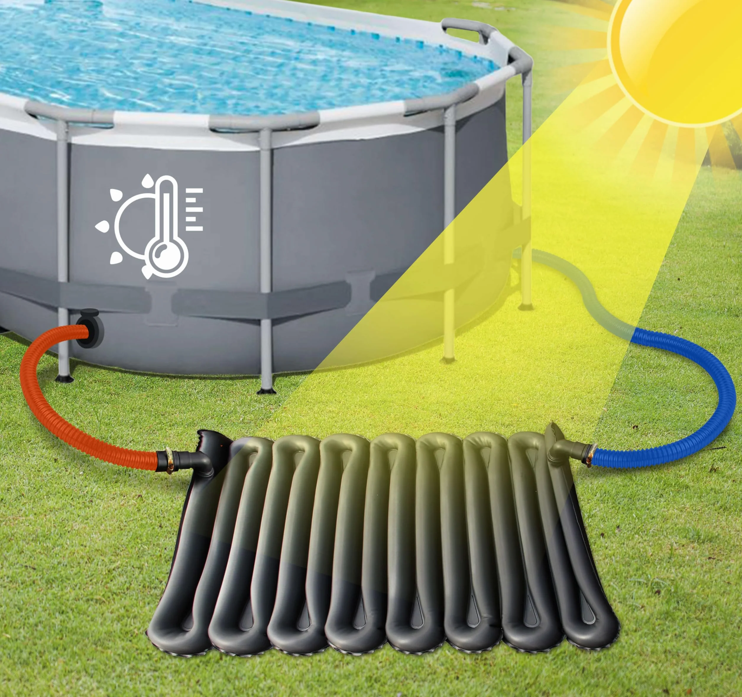 Tapis Solaire de Piscine Raccordable 8000 litres