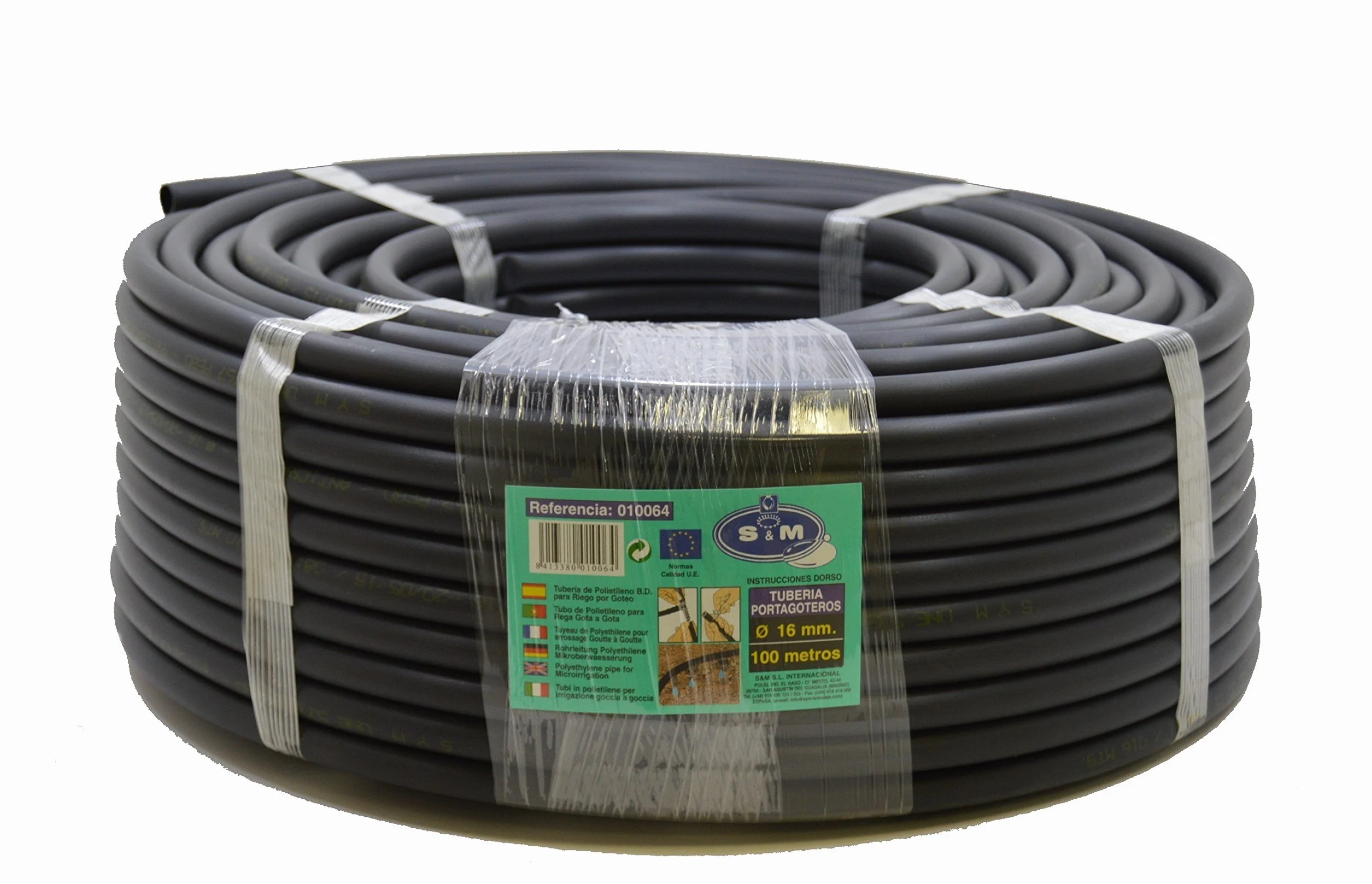 Tuyau pour arrosage en goutte à goutte 16 mm x 100 m noir