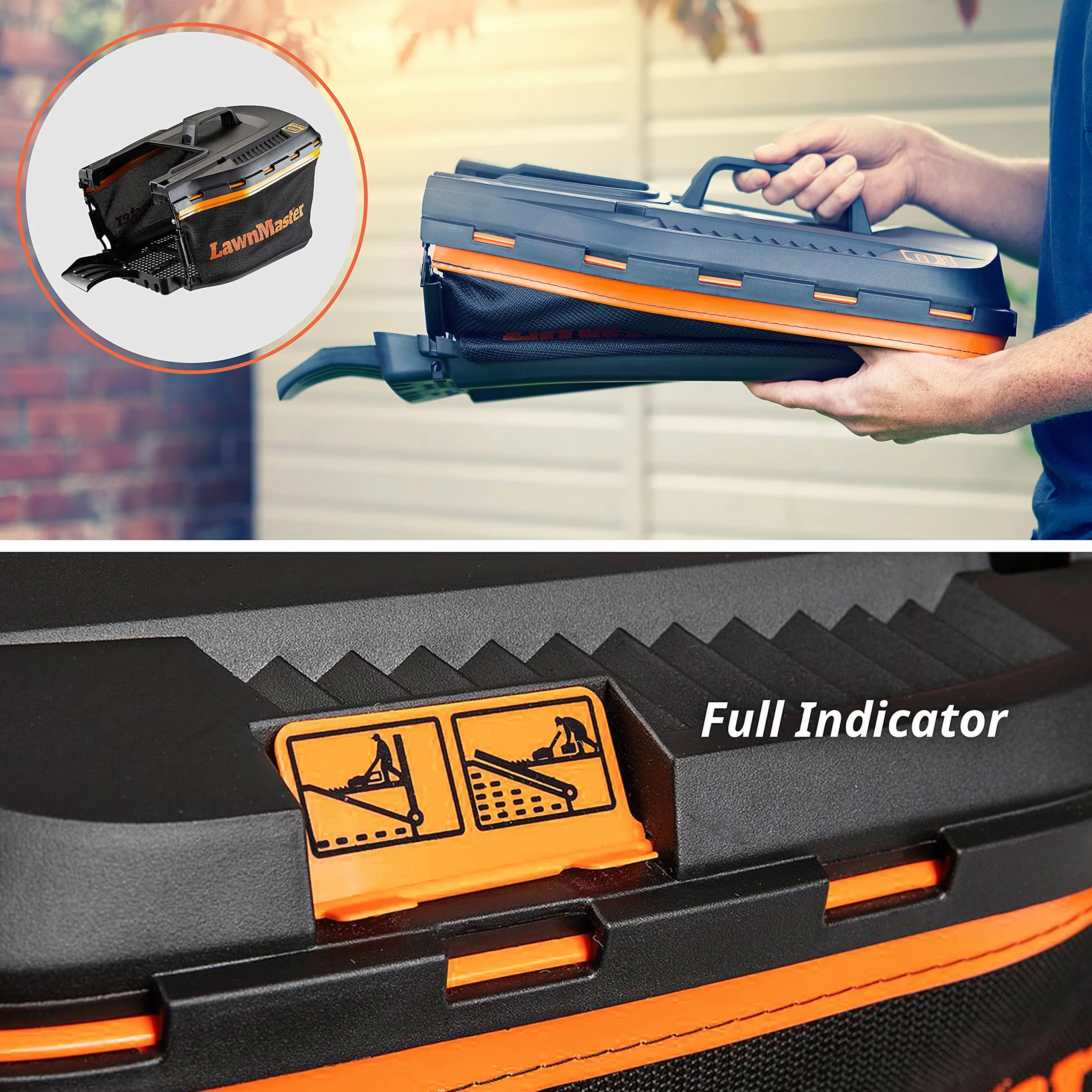 LawnMaster CLMF2434G Tondeuse à Gazon sans Fil 24V Max 34cm 2x4.0Ah Batterie