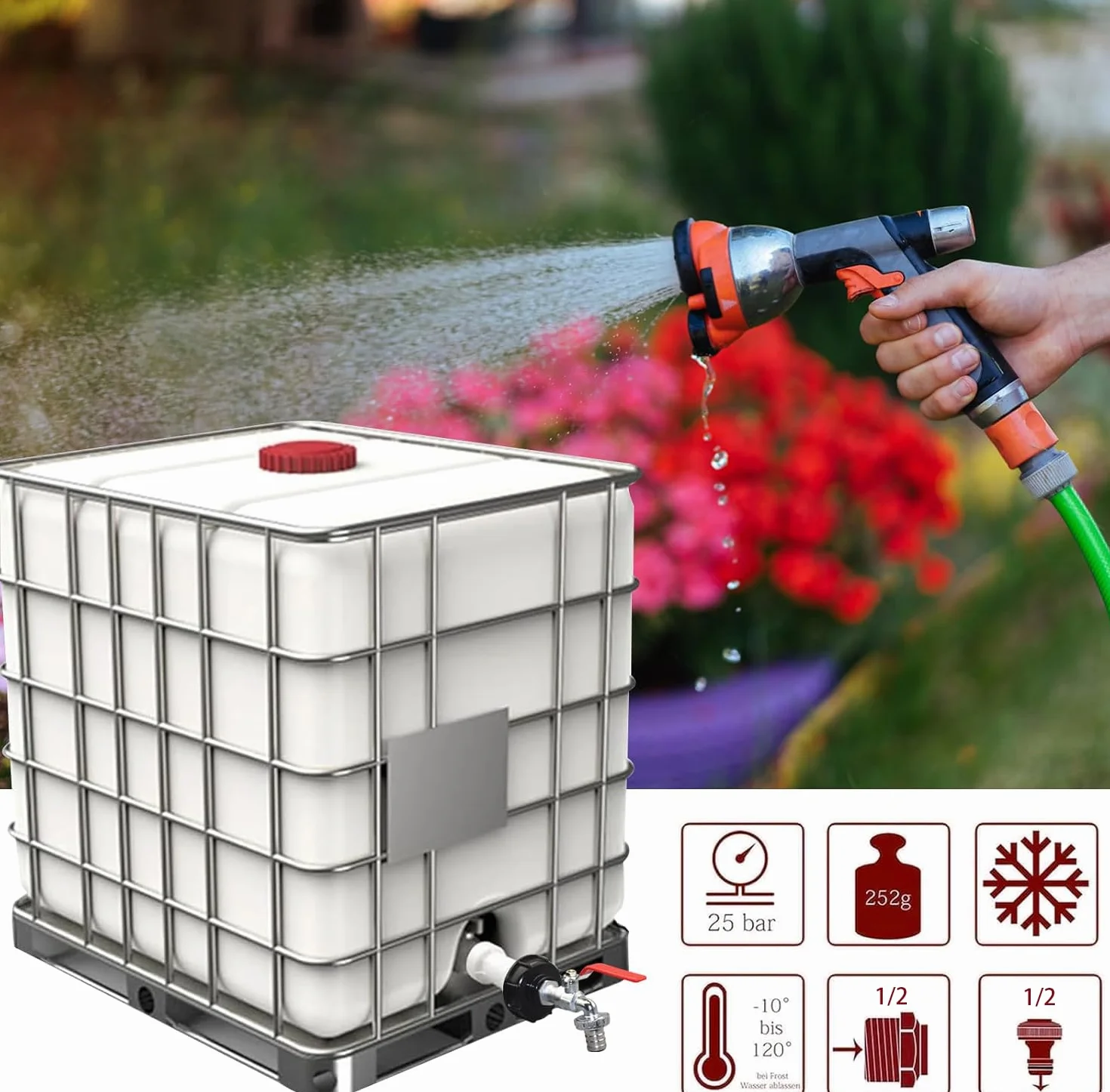 Robinet Cuve 1000L S60X6 IBC Raccord Adaptateur