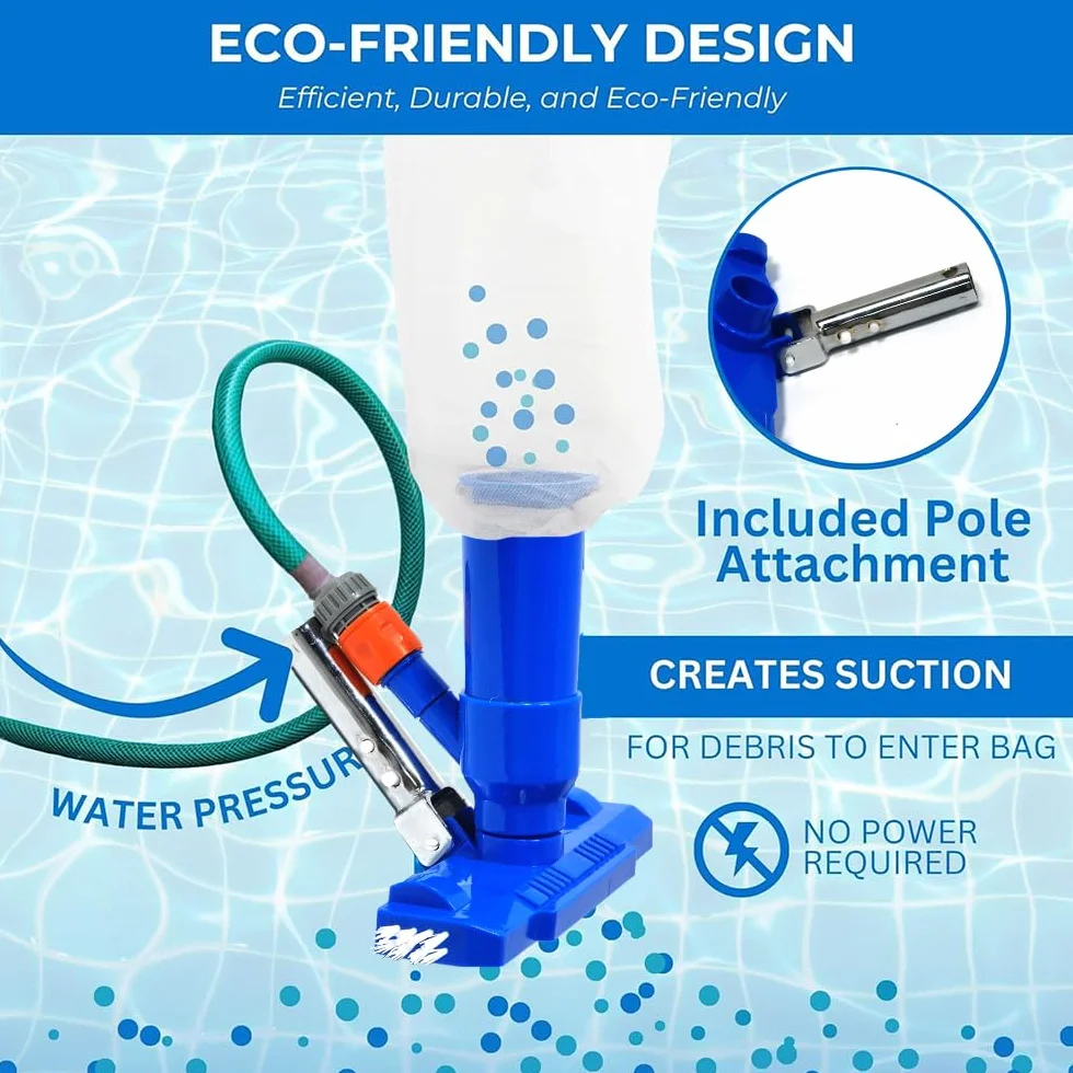 Aspirateur Piscine Balai, Kit Nettoyage Piscine avec Manche Télescopique 2.1M et Brosse