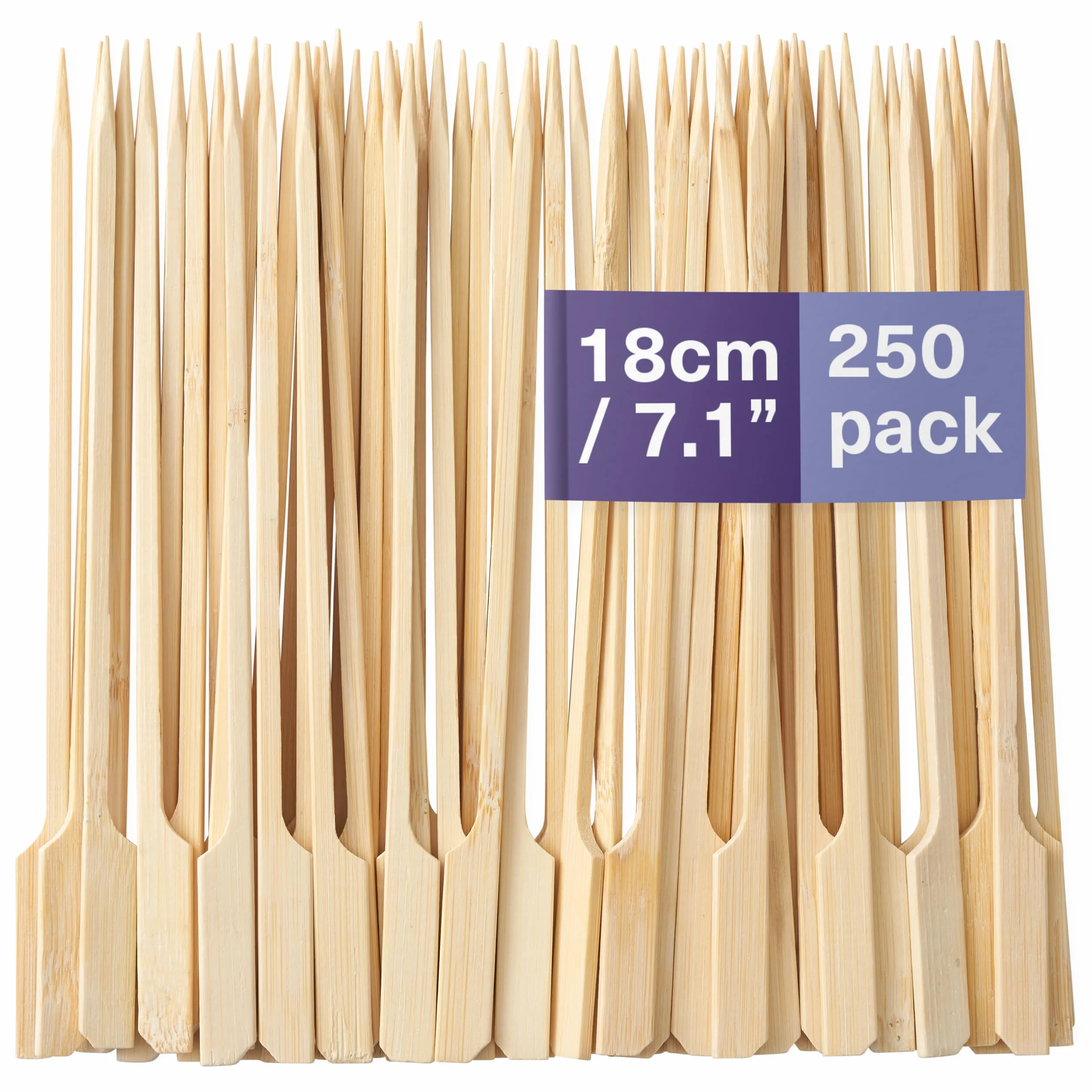 MATANA 250 Piques à Brochettes en Bois 18cm Barbecue Apéritif Fêtes