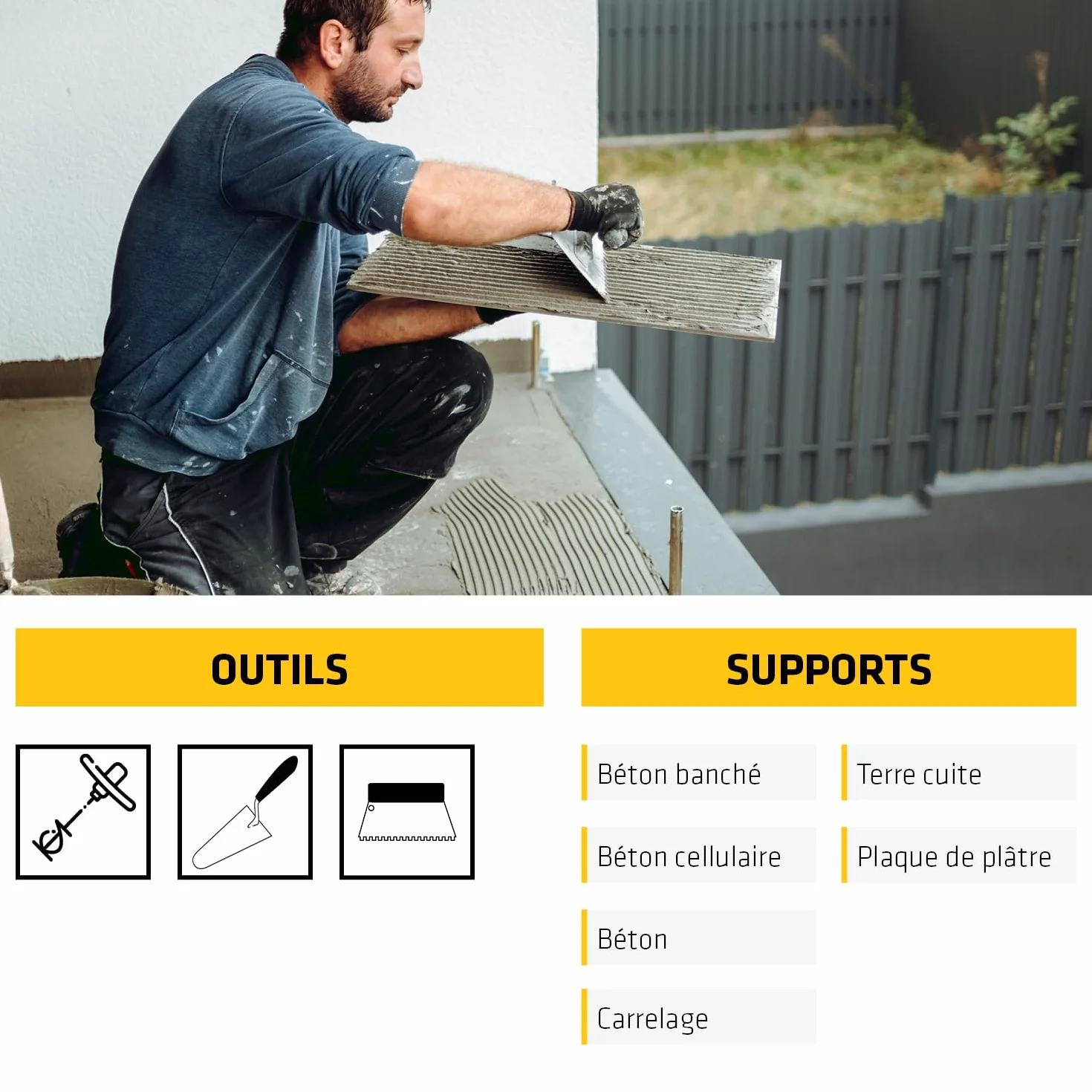 SIKA - Colle à carrelage à double consistance sans poussières - SikaCeram 200 FLEX Blanc - Tous types de carreaux (3600cm² max) - Murs et Sols - Intérieur et Extérieur - 5kg