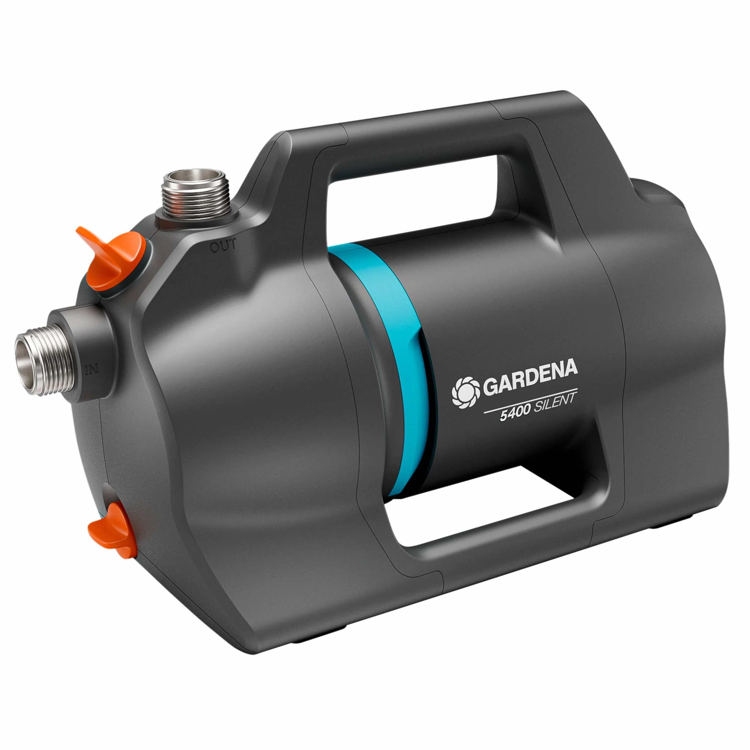 Gardena Pompe de jardin 5400 Silent Pompes: 26% de débit en plus pour la même consommation d'énergie que son prédécesseur*, Fonctionnement silencieux, Boîtier résistant à la pluie et aux UV (9086-20)