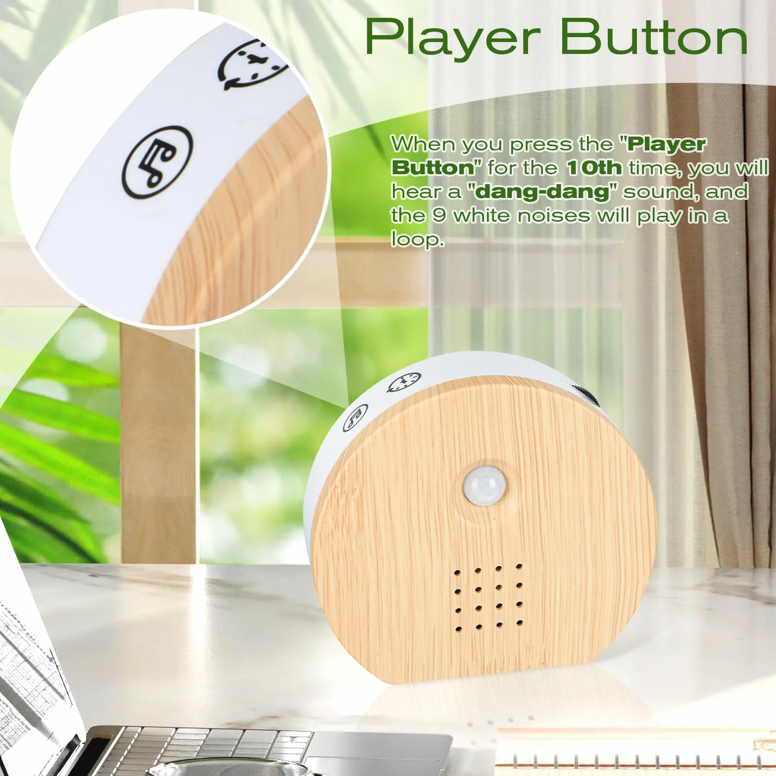 Boîte à Détecteur de Mouvement, Boîte à Chants d'oiseaux Boîte à Sons Naturels Boîte à Chants d'oiseaux Soundbox Boîte à Sons Naturels avec Support Mural, Source de Chants d'oiseaux (Wooden Color)