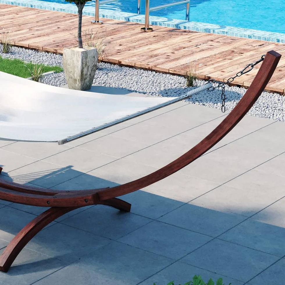Oskar Support pour hamac 350 cm XXL Bois Chaise Longue Jardin