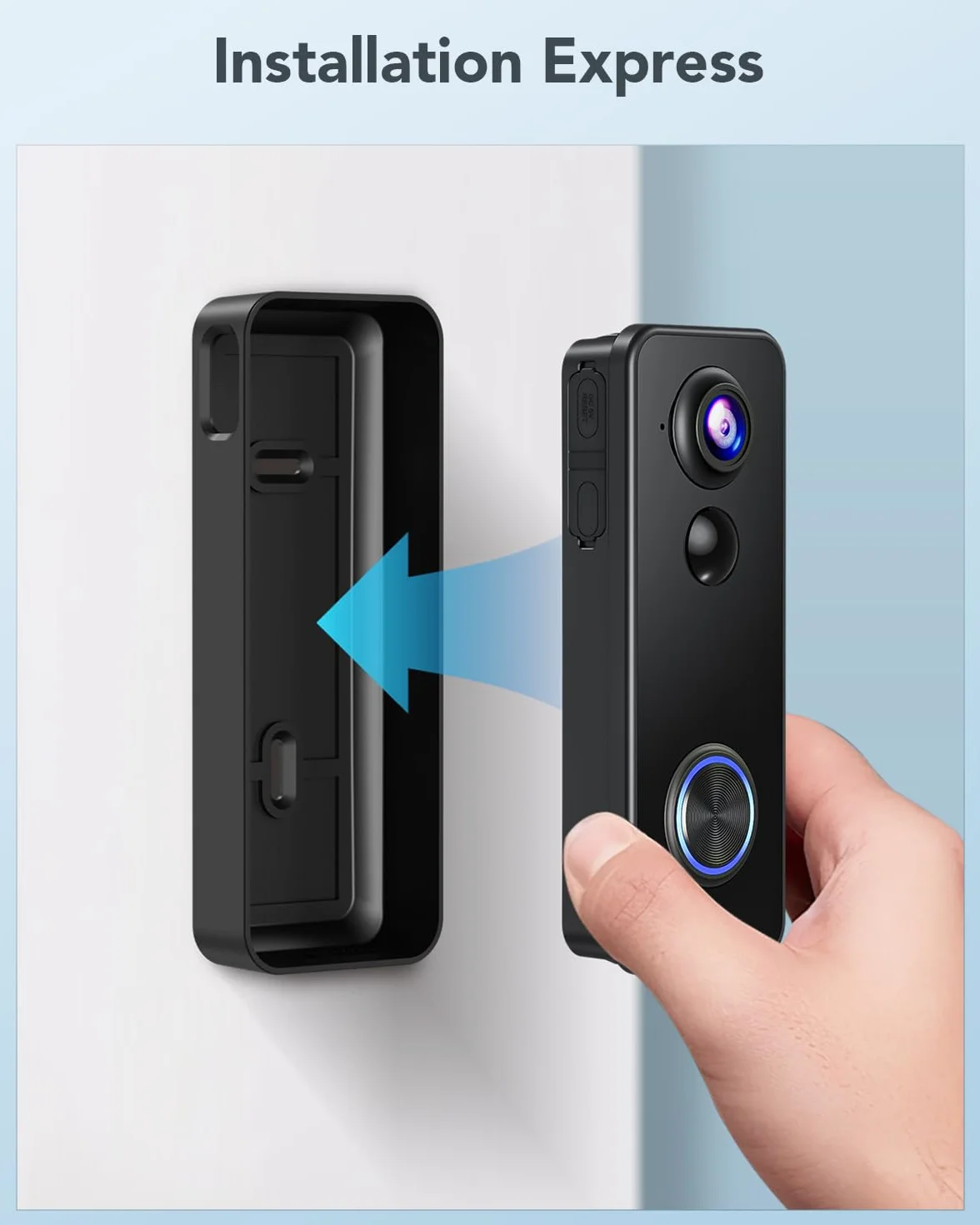 XTU 2K HD Sonnette sans Fil Exterieur Etanche, Sonnette sans Fil avec Camera Vue Complète 180°, Détection Humaine PIR, Audio Bidirectionnel, Uniquement 2,4G WiFi, Stockage Carte SD