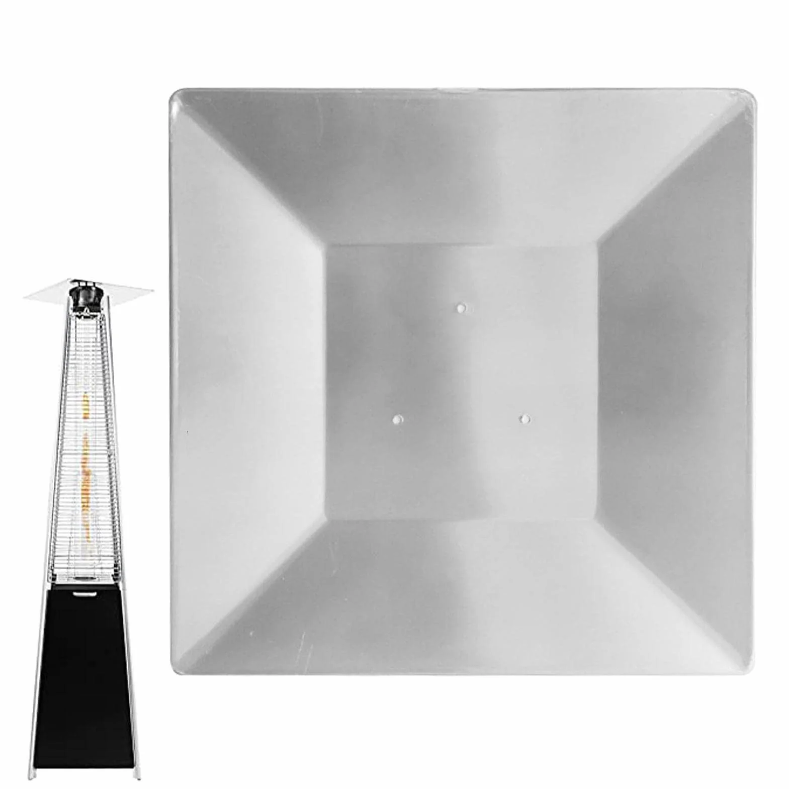 Bouclier réflecteur universel pour chauffage terrasse pyramidal, remplacement radiateur extérieur carré verre tube