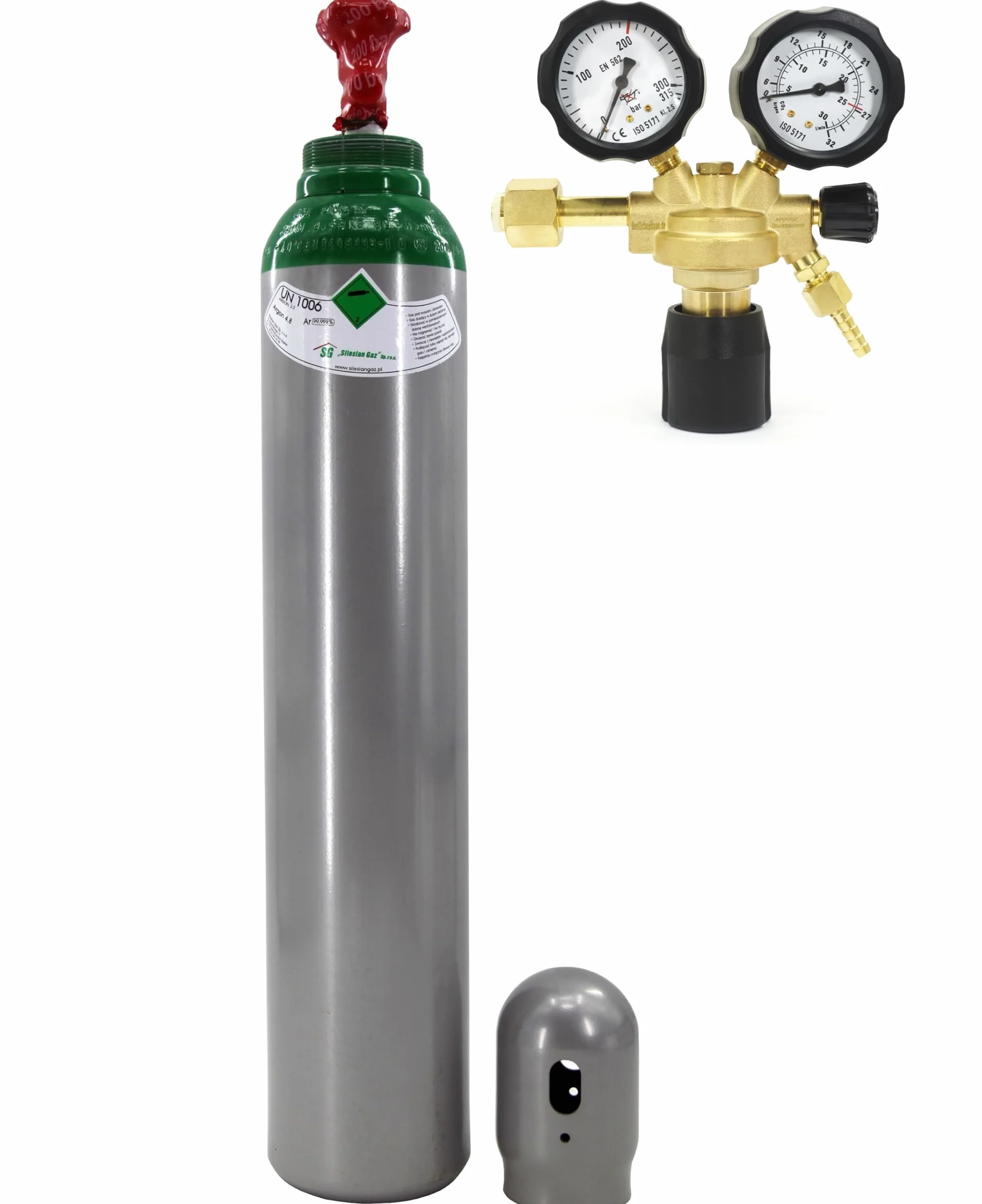 Argon Bouteille de gaz de protection Argon 8 l avec réducteur de pression argon – Bouteille d'argon remplie 200 bar + réducteur de pression Ar/CO2-10 BestSchweissen.de pour soudage TIG MIG MAG