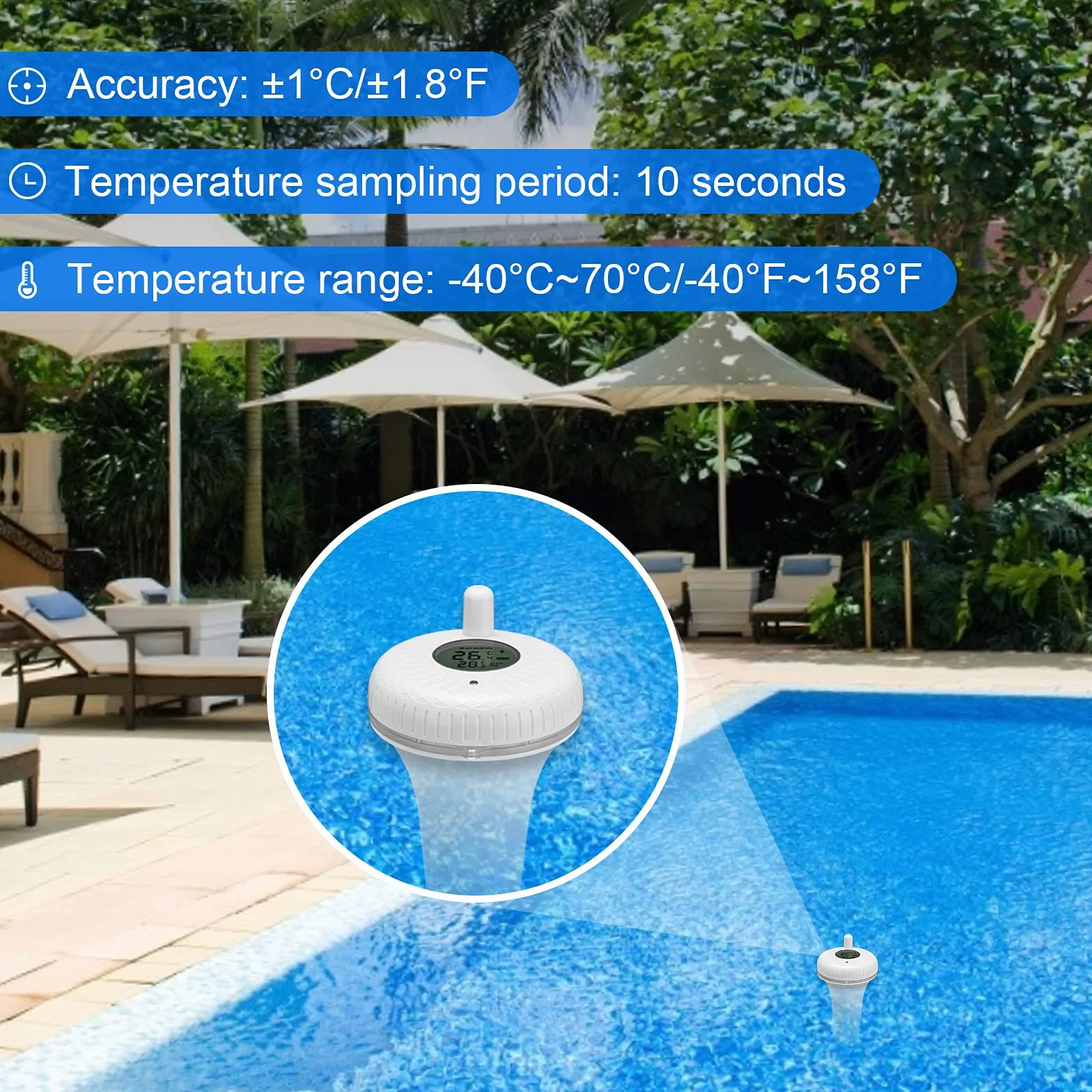 Inkbird Thermomètre Piscine Bluetooth Contrôle App Enregistreur Température