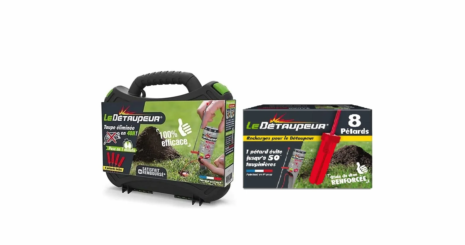 DETAUPEUR Kit Complet Anti Taupes et Rats Taupiers Puissance suffisante Tous Types (VALISETTE + Recharge)