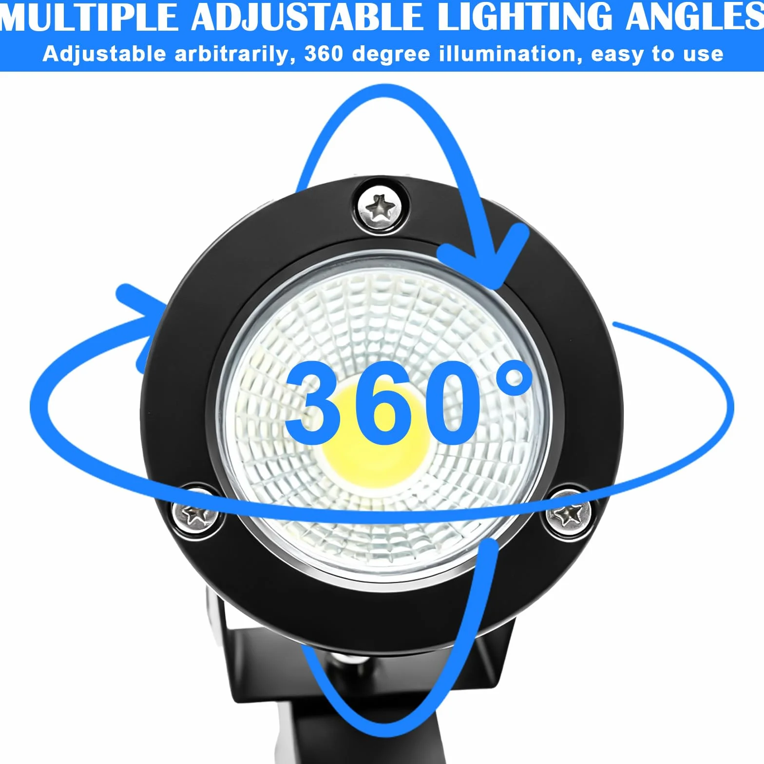 Lot de 2 Spots LED à Pince, Projecteur Étanche pour Jardin avec Prise et Interrupteur