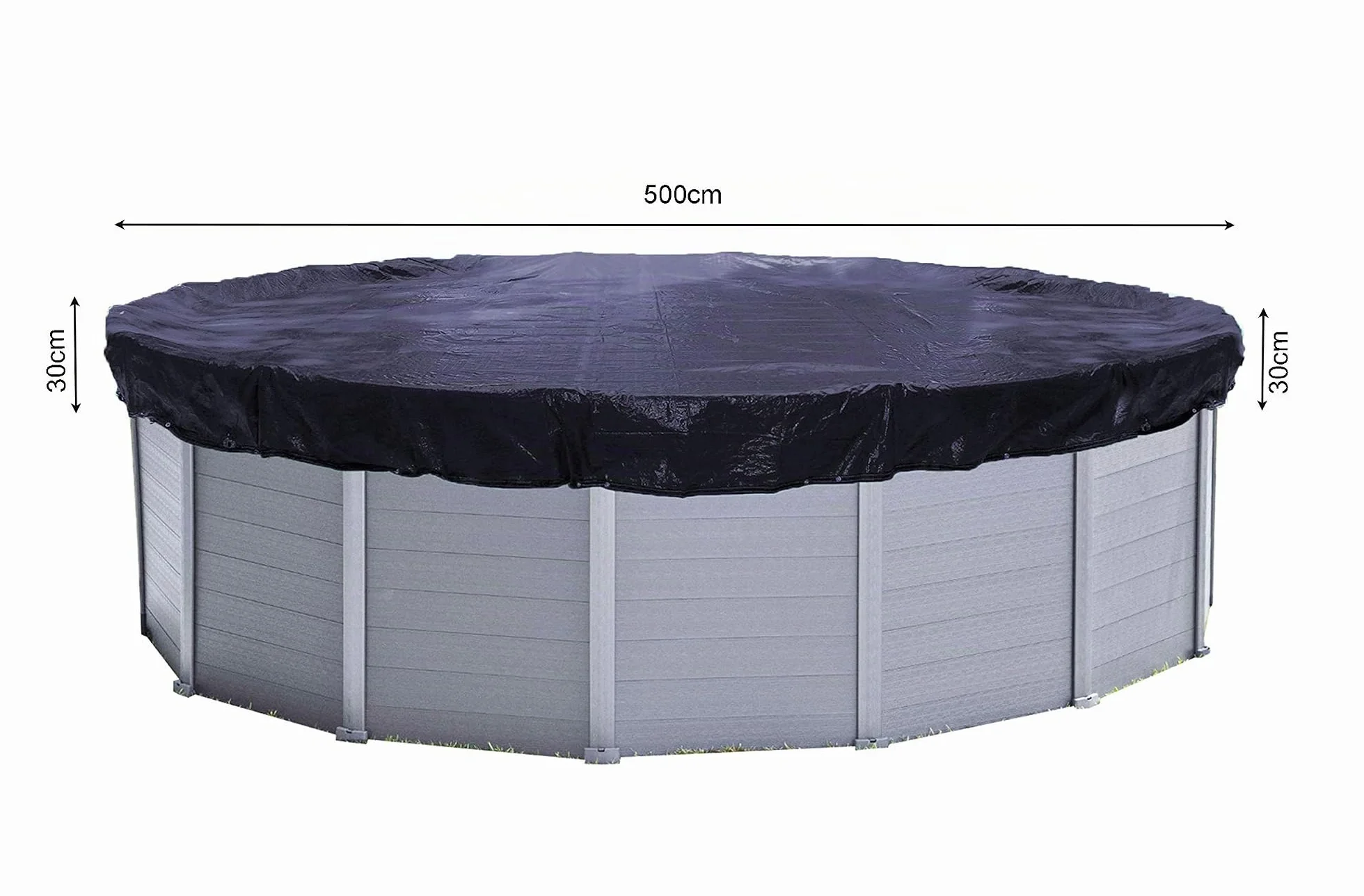 QUICK STAR Couverture de Piscine d'hiver Ronde 200g/m² 560 cm Noir