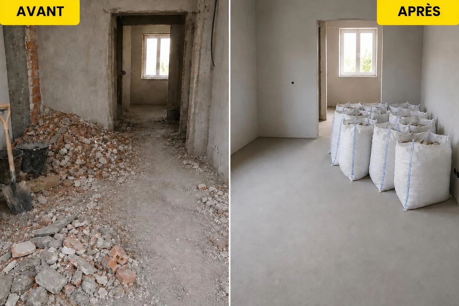 Sacs de Chantier Renforcés Gravat 95x55 cm 55 kg Polypropylène Tissé Haute Résistance Lot de 20