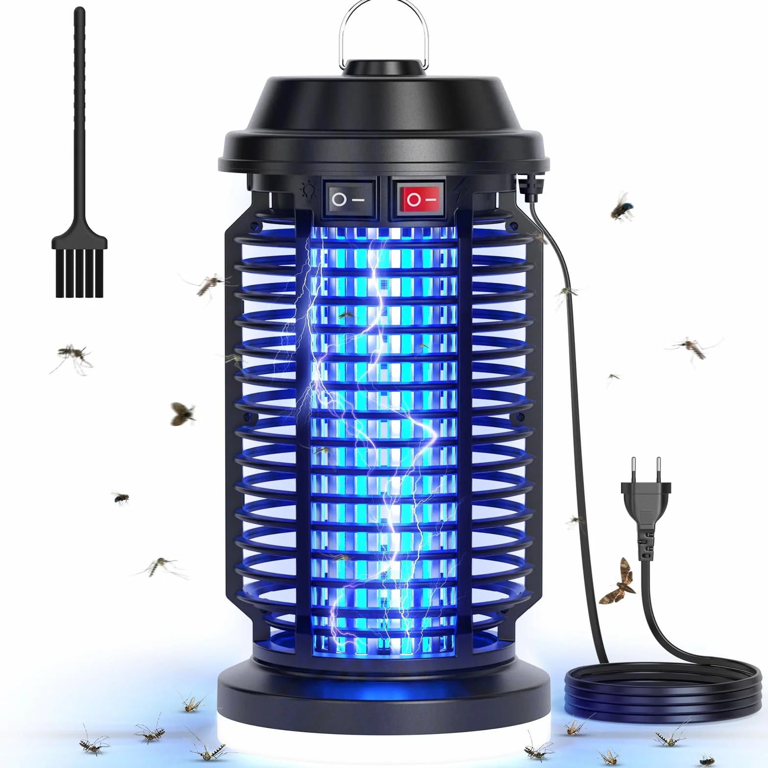YISSVIC Lampe Anti Moustique 4200V 15W Tueur Mouche Electrique 2 en 1 LED UV IPX4 pour Extérieur et Interieur